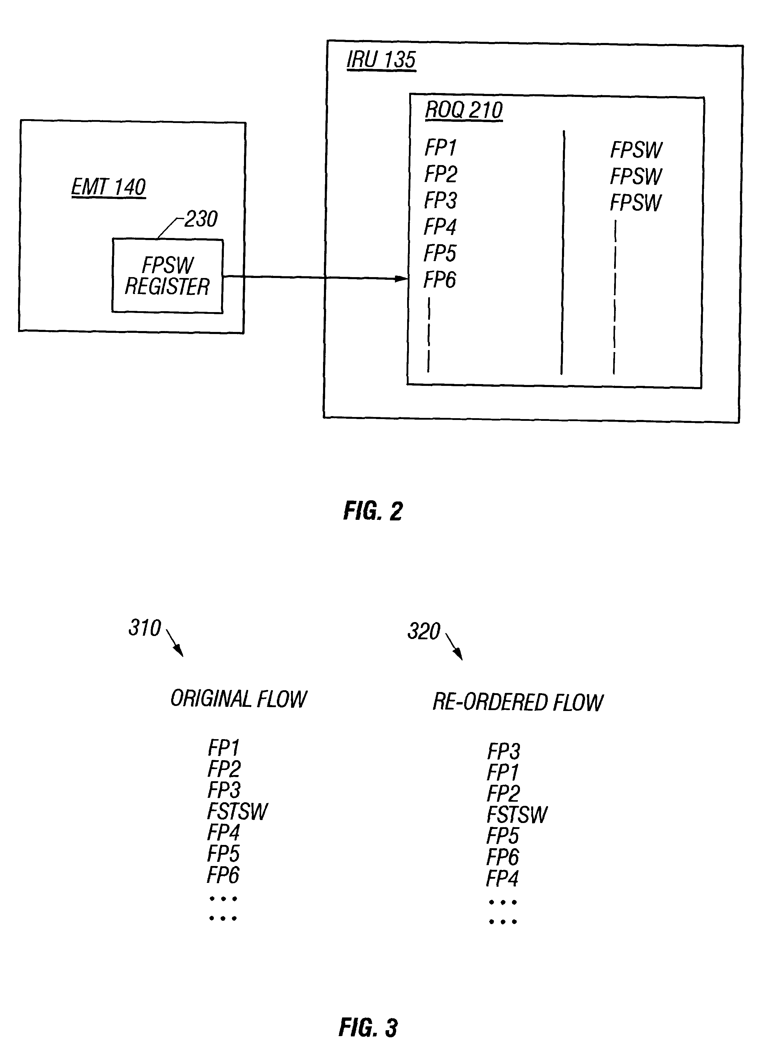 Method and apparatus for floating point (FP) status word handling in an out-of-order (000) Processor Pipeline