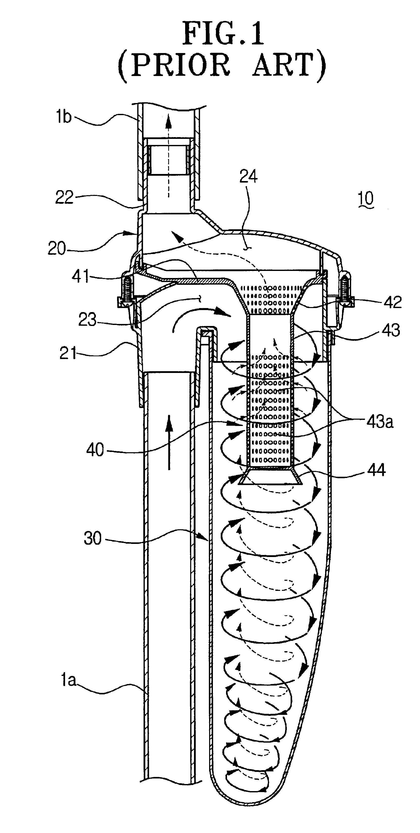 Grill assembly for a cyclone-type dust collecting apparatus for a vacuum cleaner