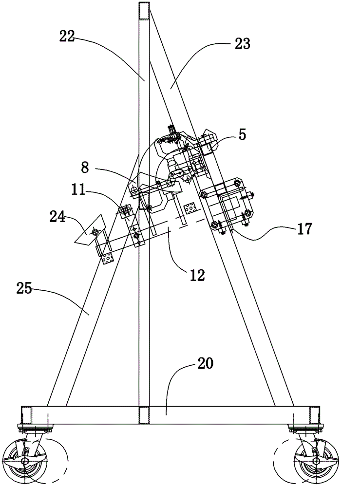 Flexible inspection device for front portion of automobile