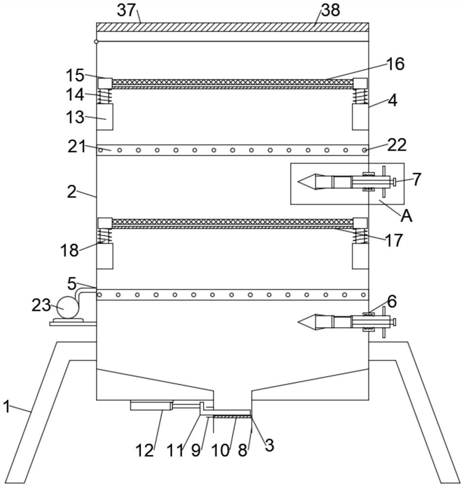 Novel rice cooling bin with convenience in sampling and checking for rice processing