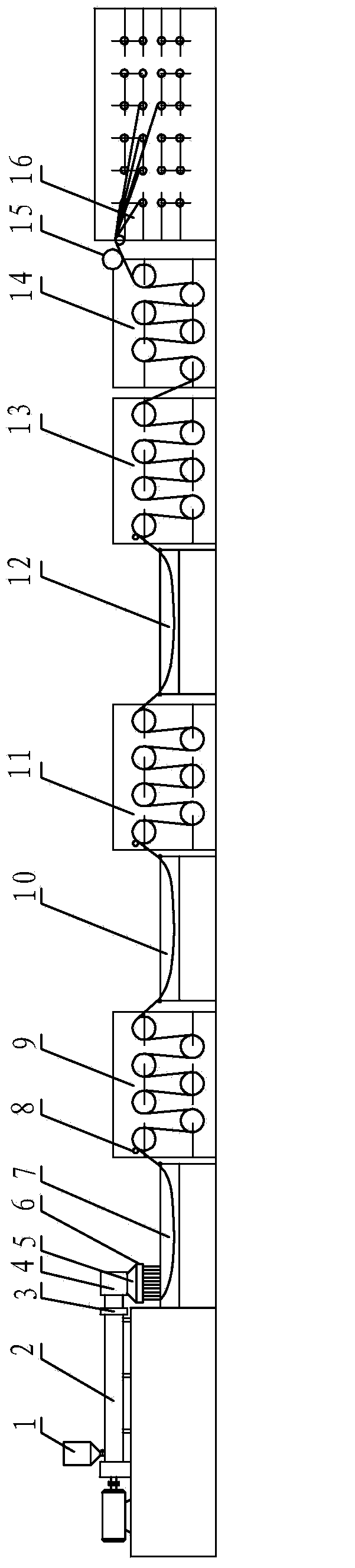 Method for producing flat filament by using PET (Polyethylene Terephthalate)