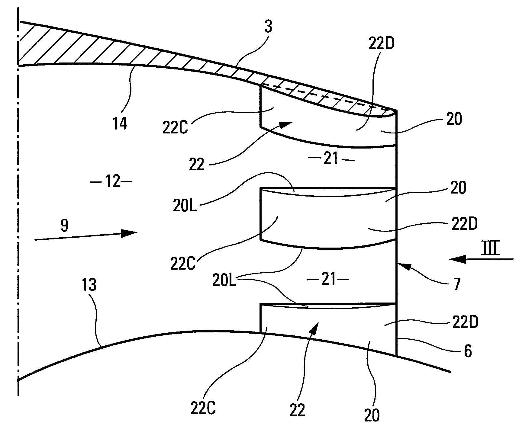 Turboshaft engine with reduced noise emission for aircraft