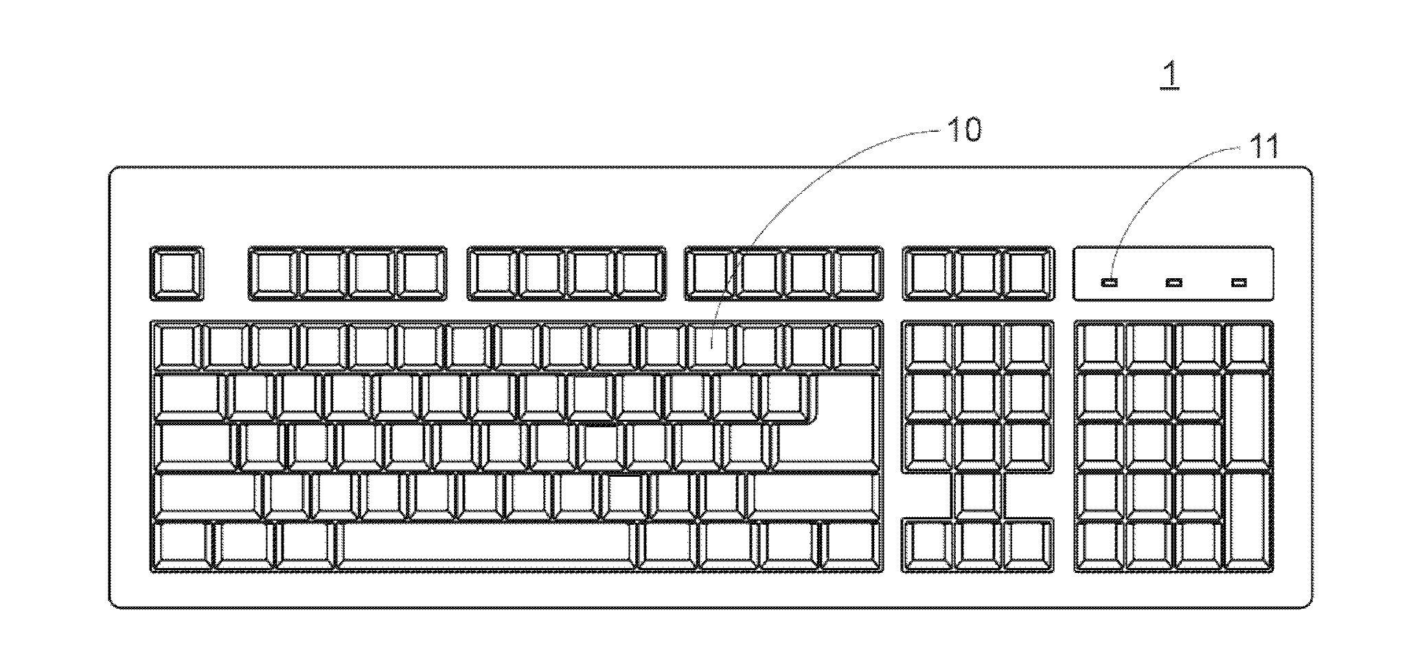 Keyboard device with light emitting key
