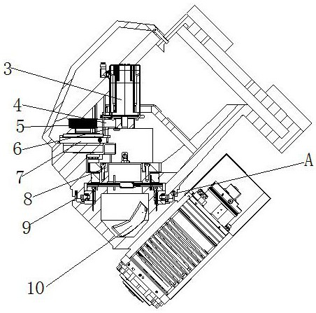 45-degree swing angle head for processing machine tool