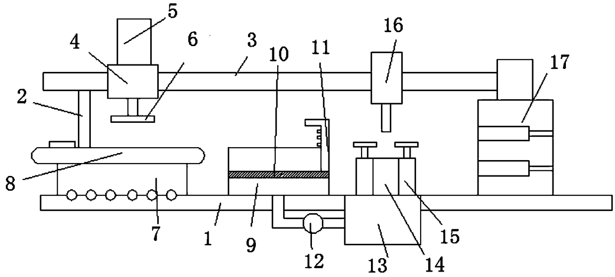 Tool changing drilling device for production of numerical control tool magazine machine tool