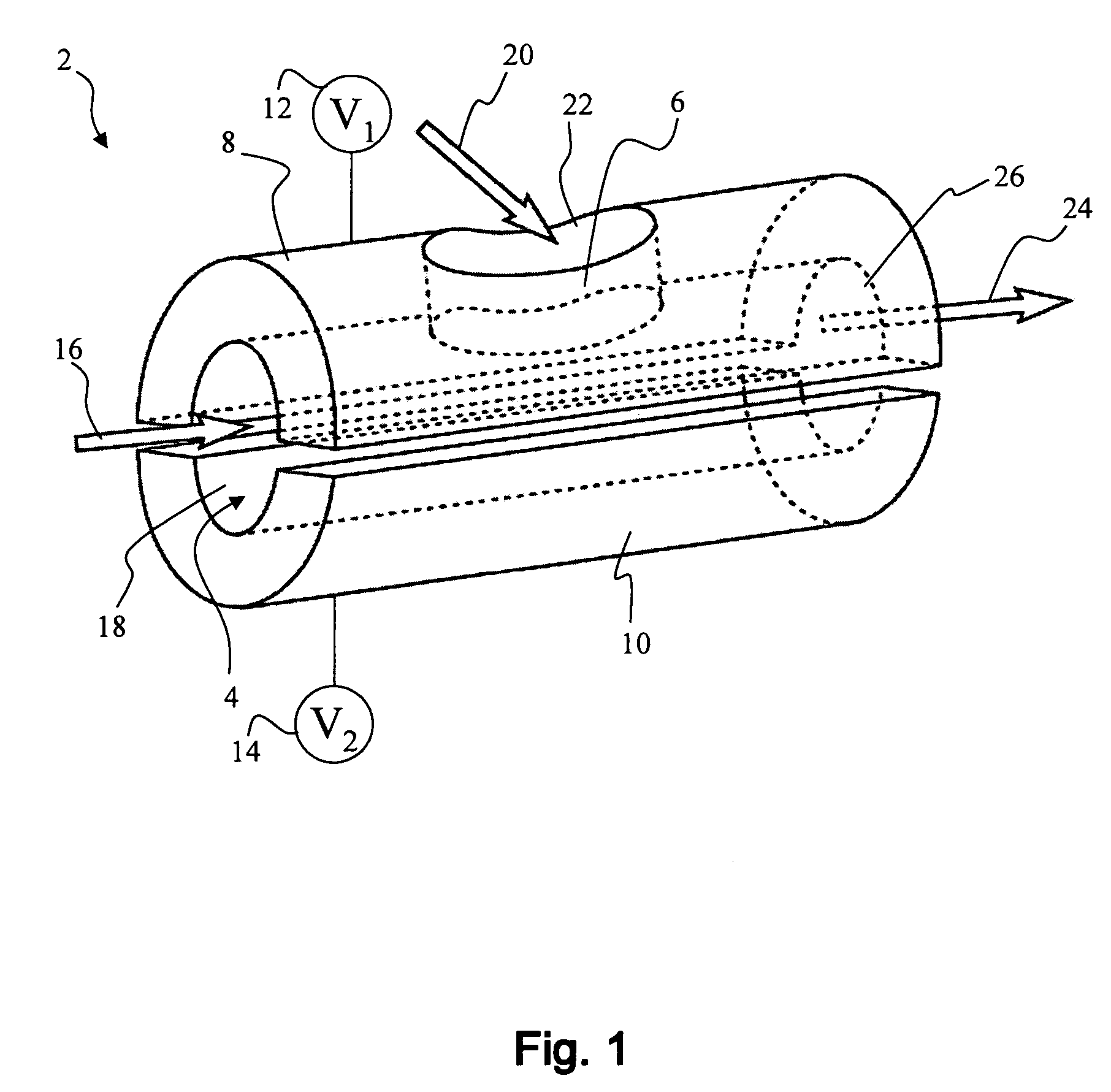 Lens device for introducing a second ion beam into a primary ion path