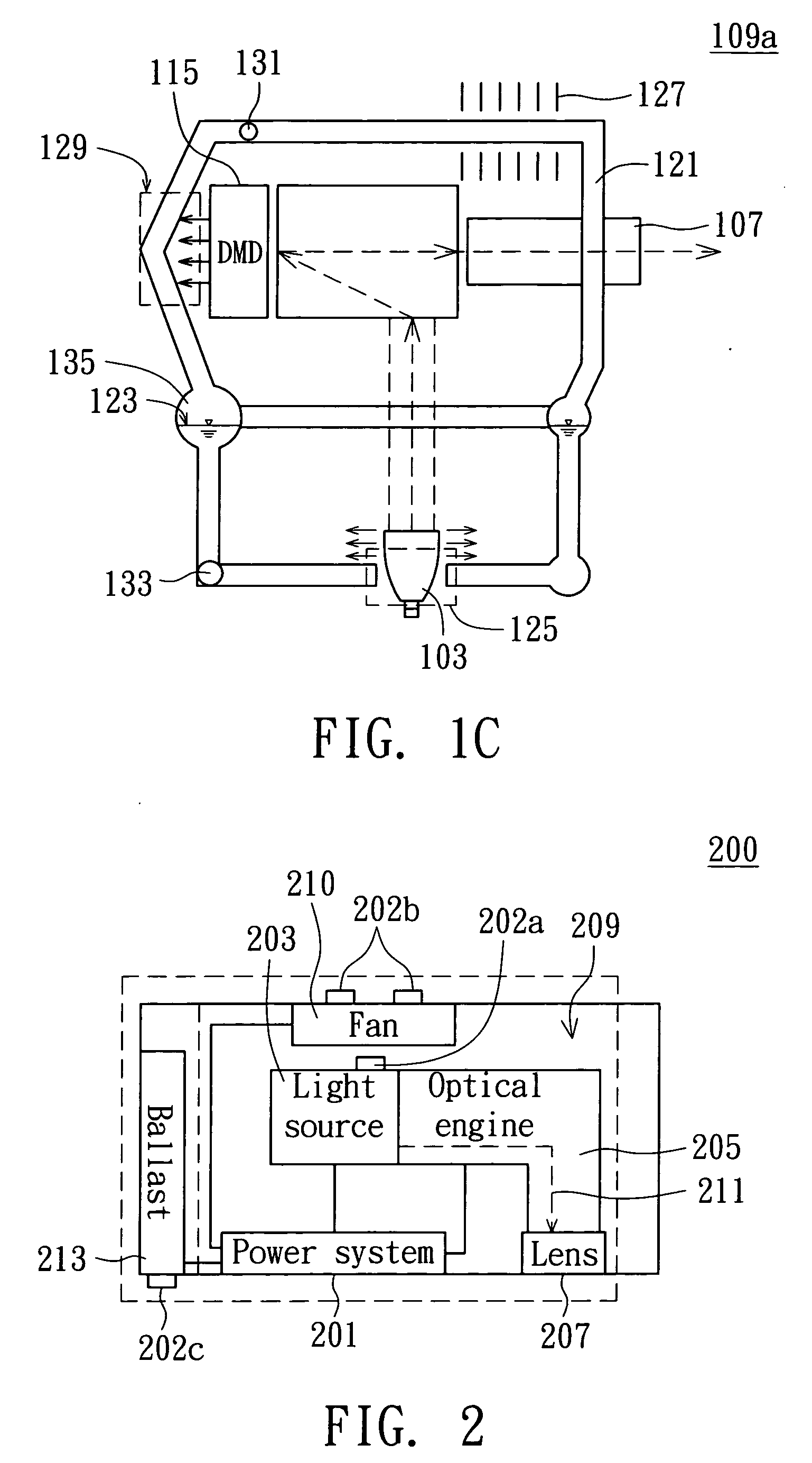 Projecting device with energy recycling function