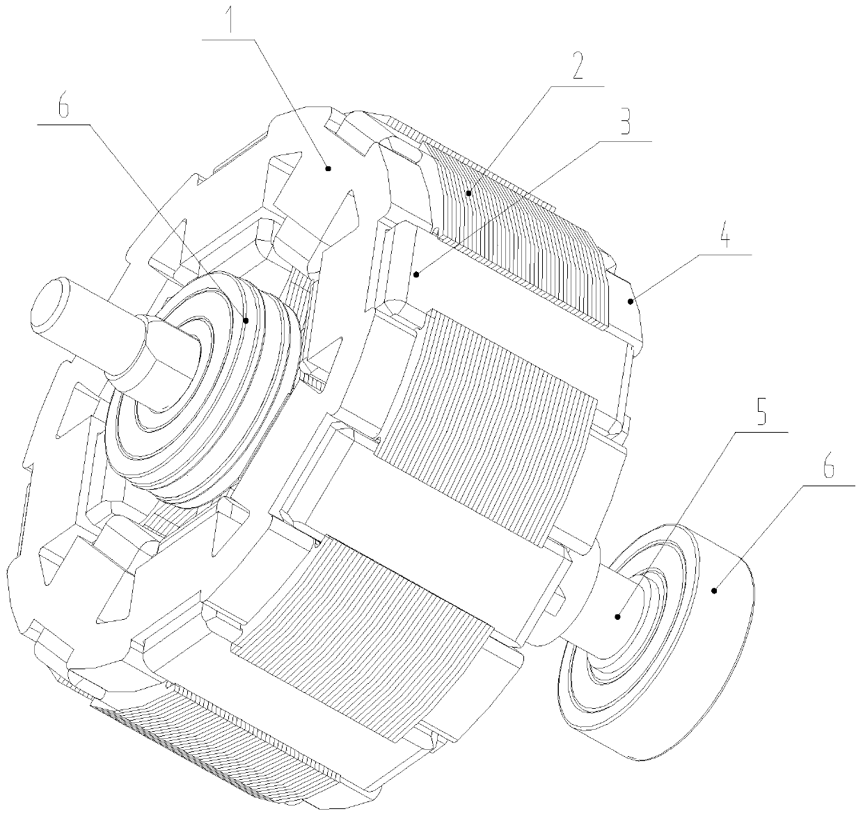 Rotor component of brushless motor