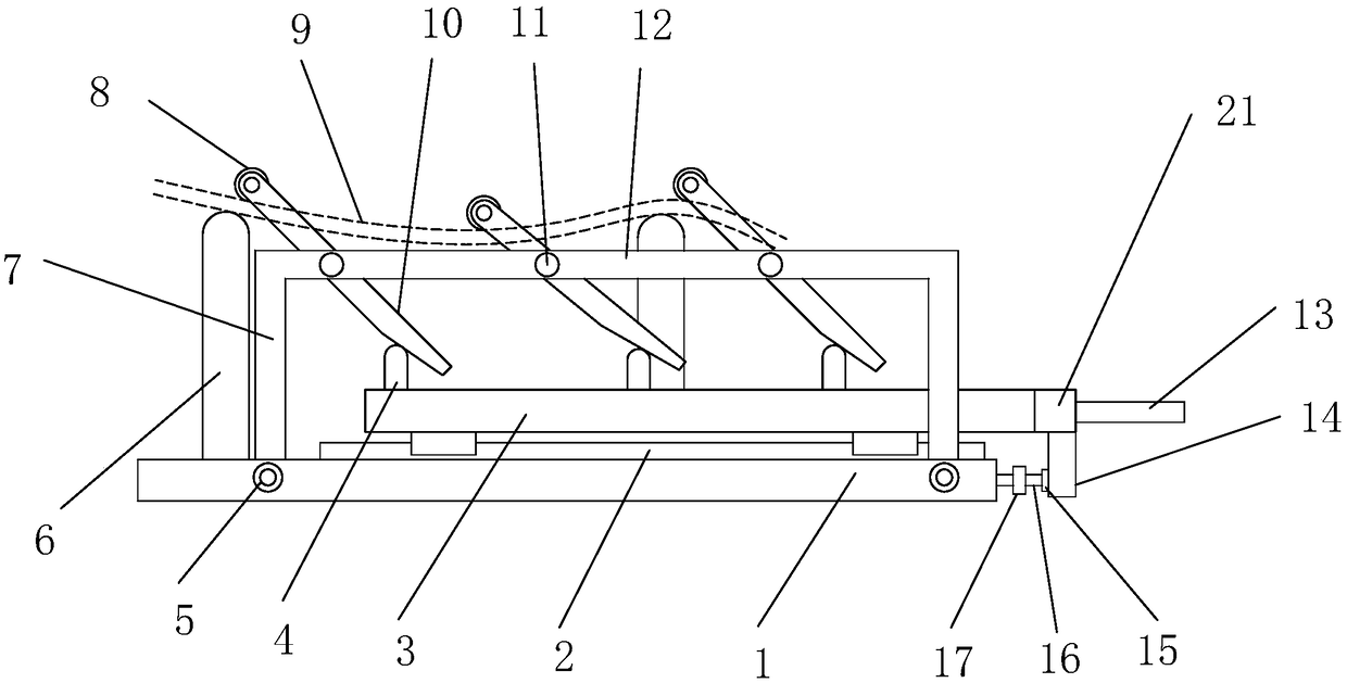 Clamping device for assisting in erecting wire cable and wire drawing device employing same