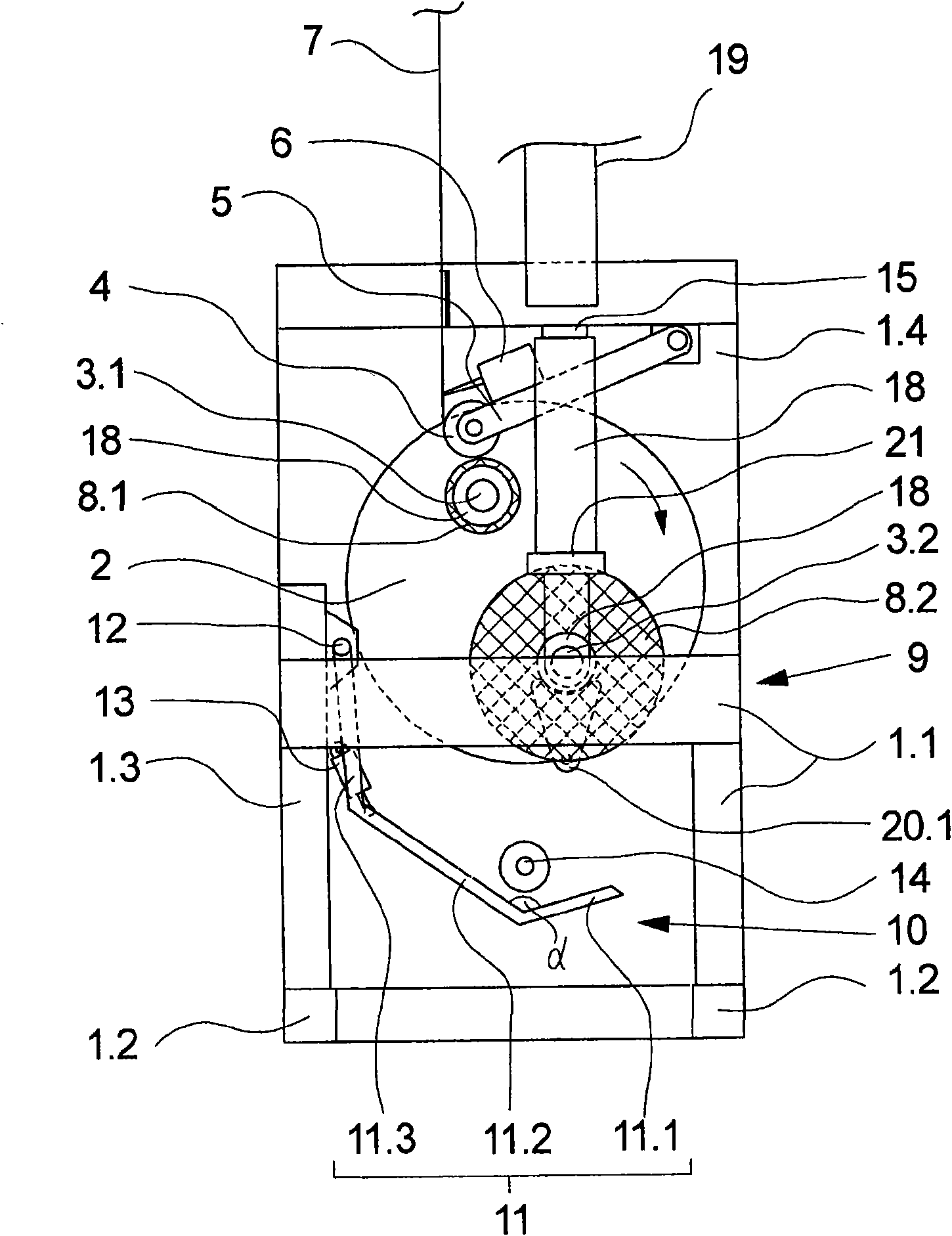 Apparatus for winding up a thread