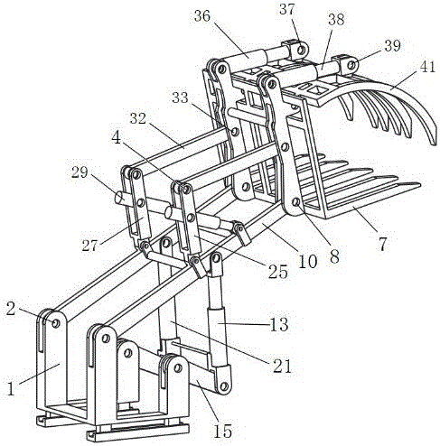 Planar heavy-load electro-hydraulic controllable wood grasping machine