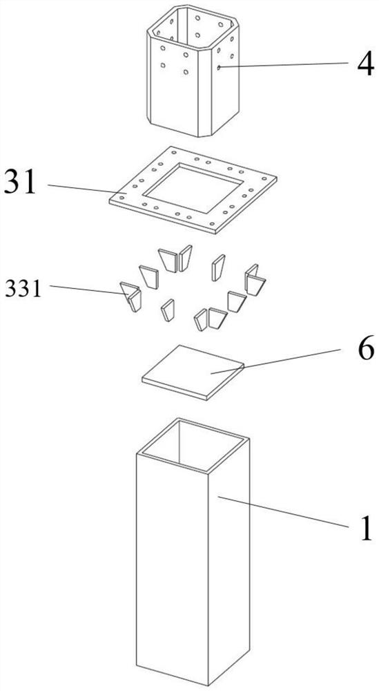 Core tube flange closed section column joint with self-tapping bolts and construction method of core tube flange closed section column joint