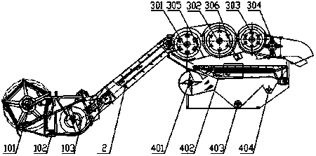 Large-feed-amount crawler-type cutting cross-flow multi-roller combined harvester