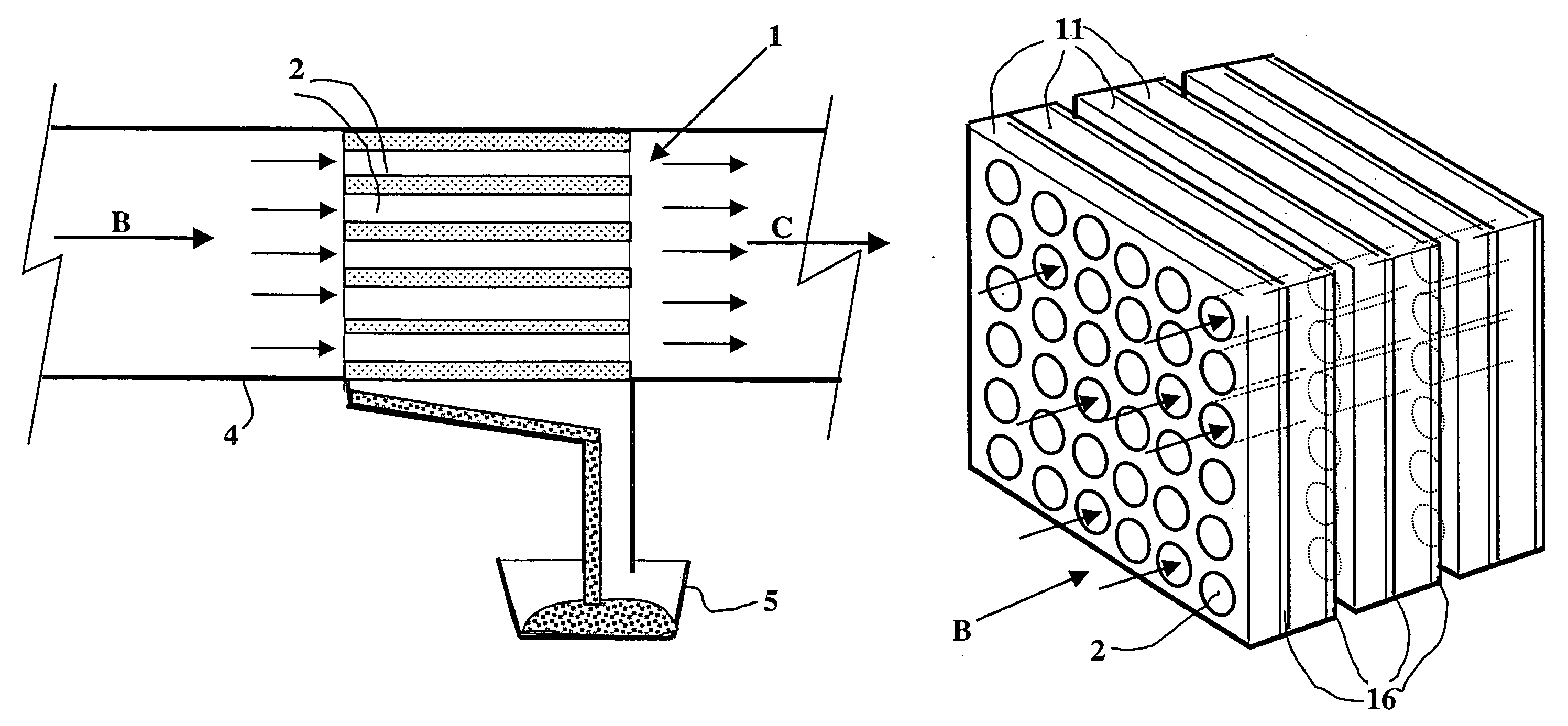 Separator made of a fibrous porous material such as a felt