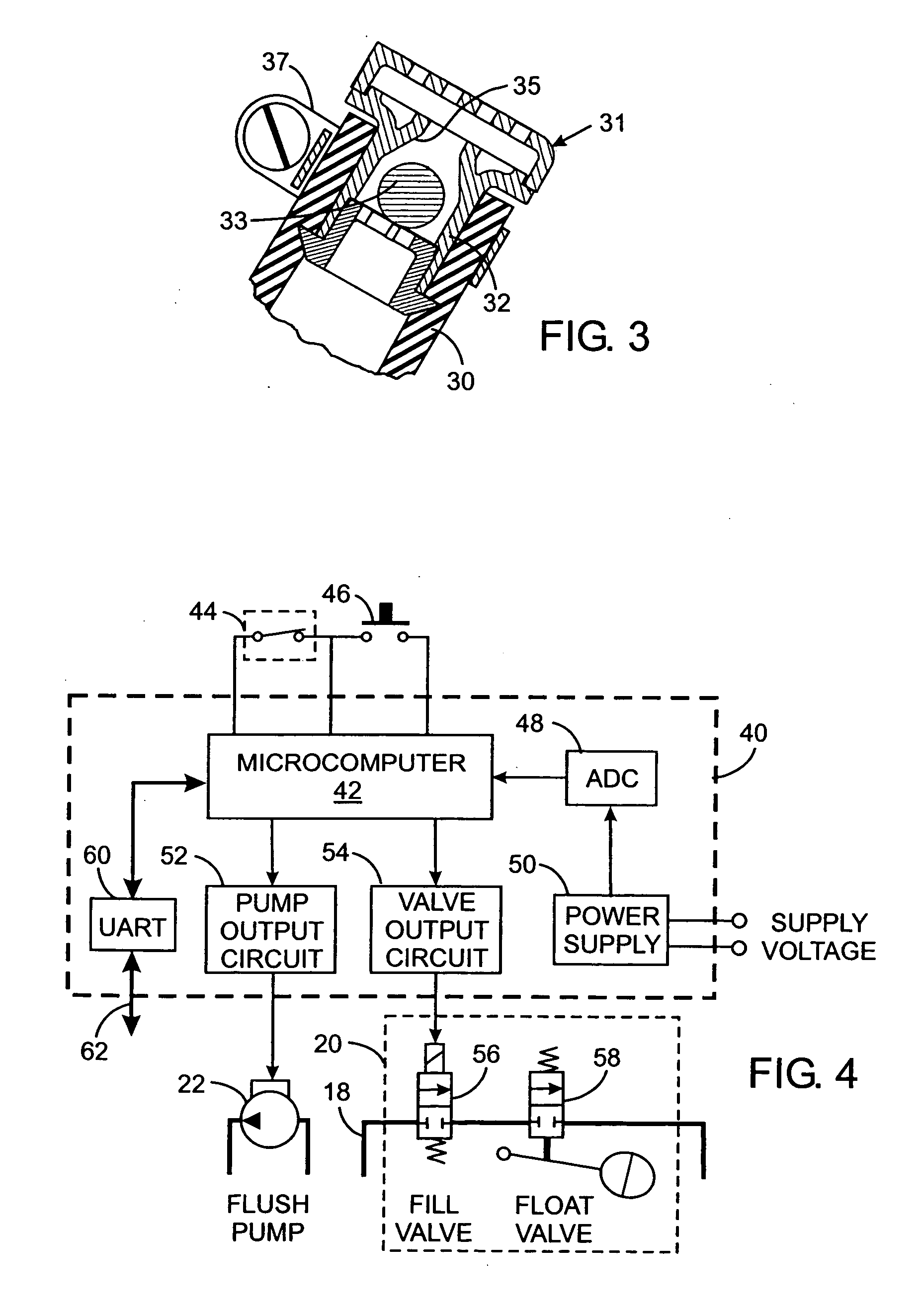 Control system for pump operated plumbing fixtures