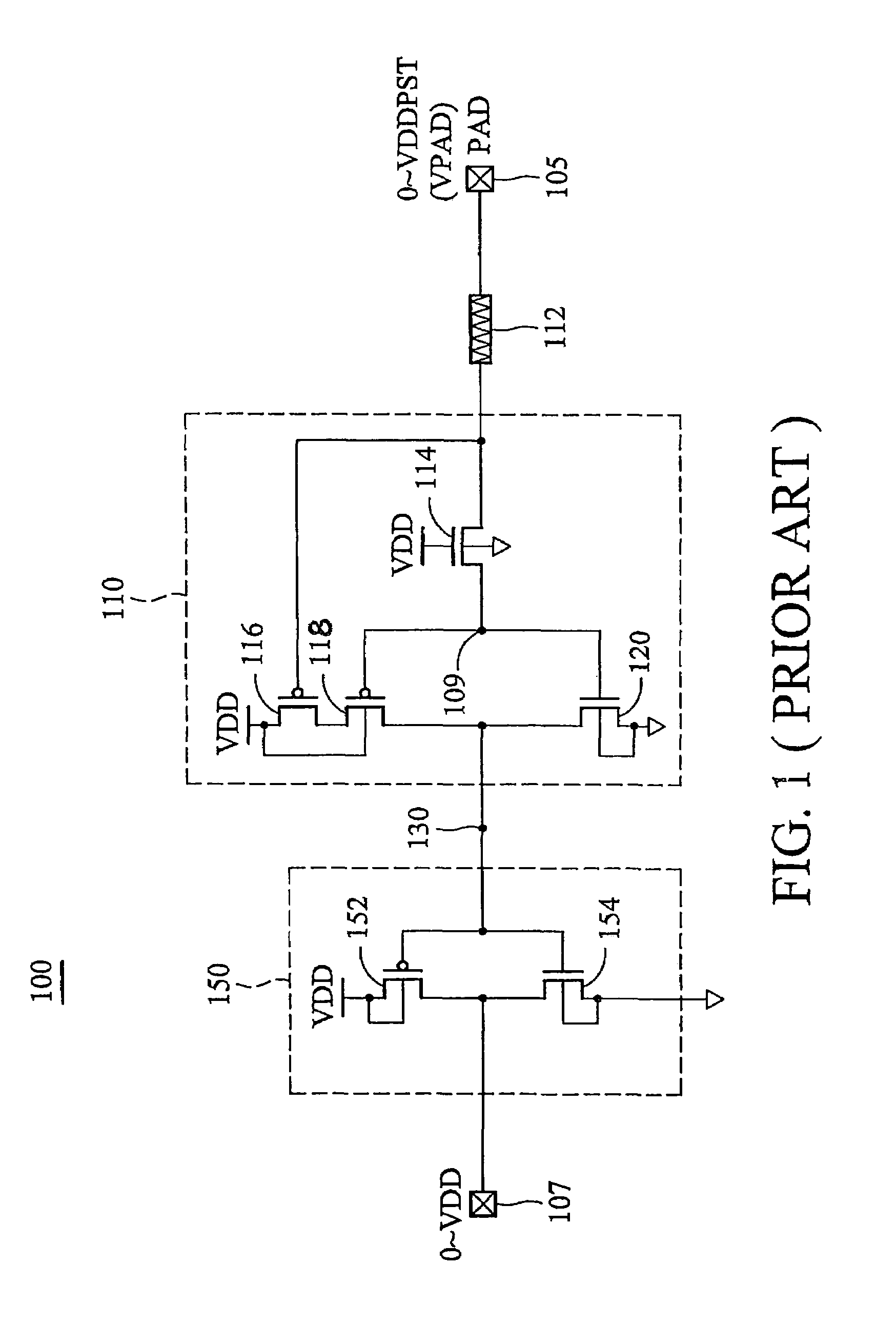 Input buffer structure with single gate oxide