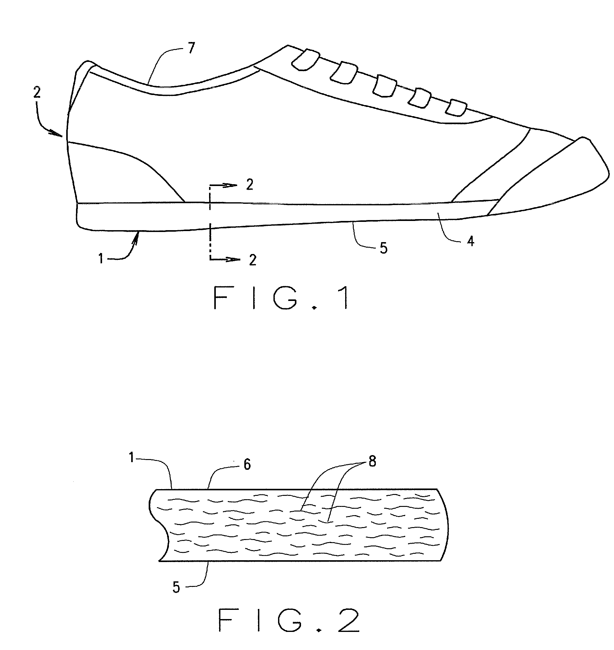 Shoe sole and method