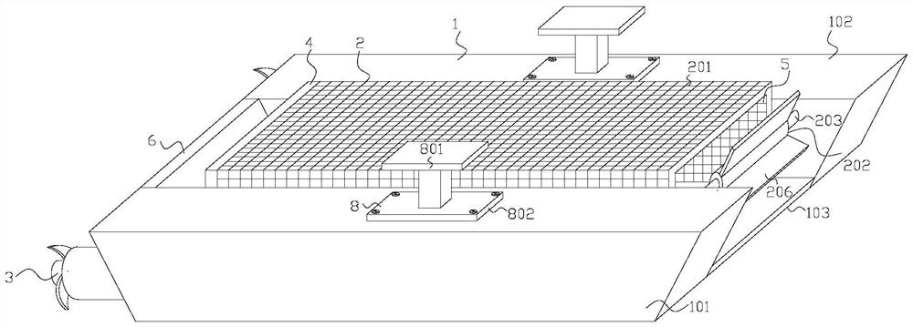 Environment-friendly type water surface garbage treatment device