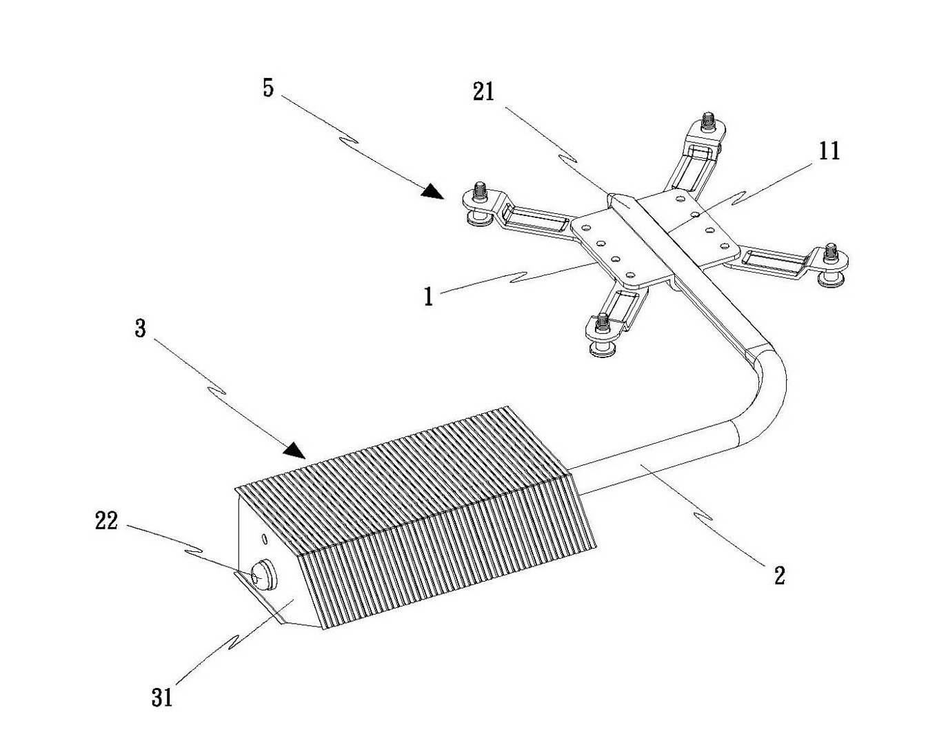 Radiating module combined in interference fit