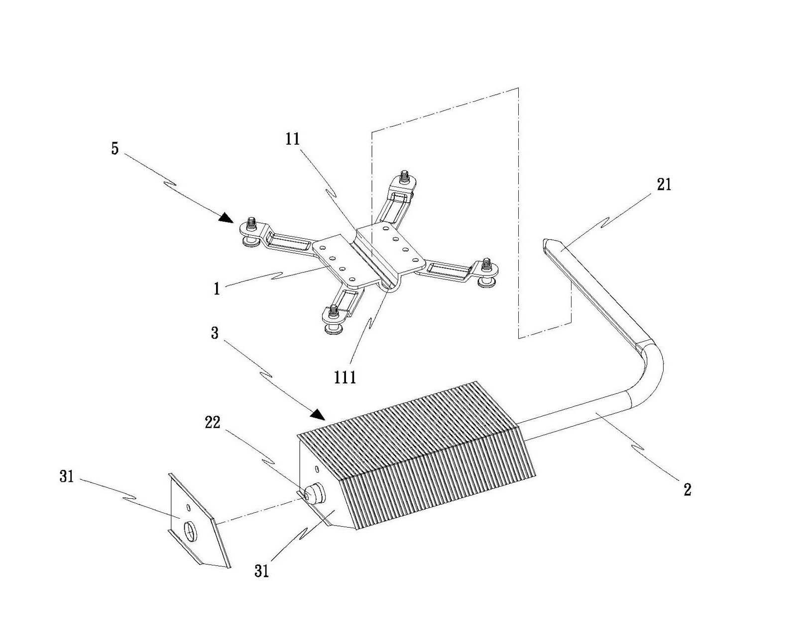 Radiating module combined in interference fit