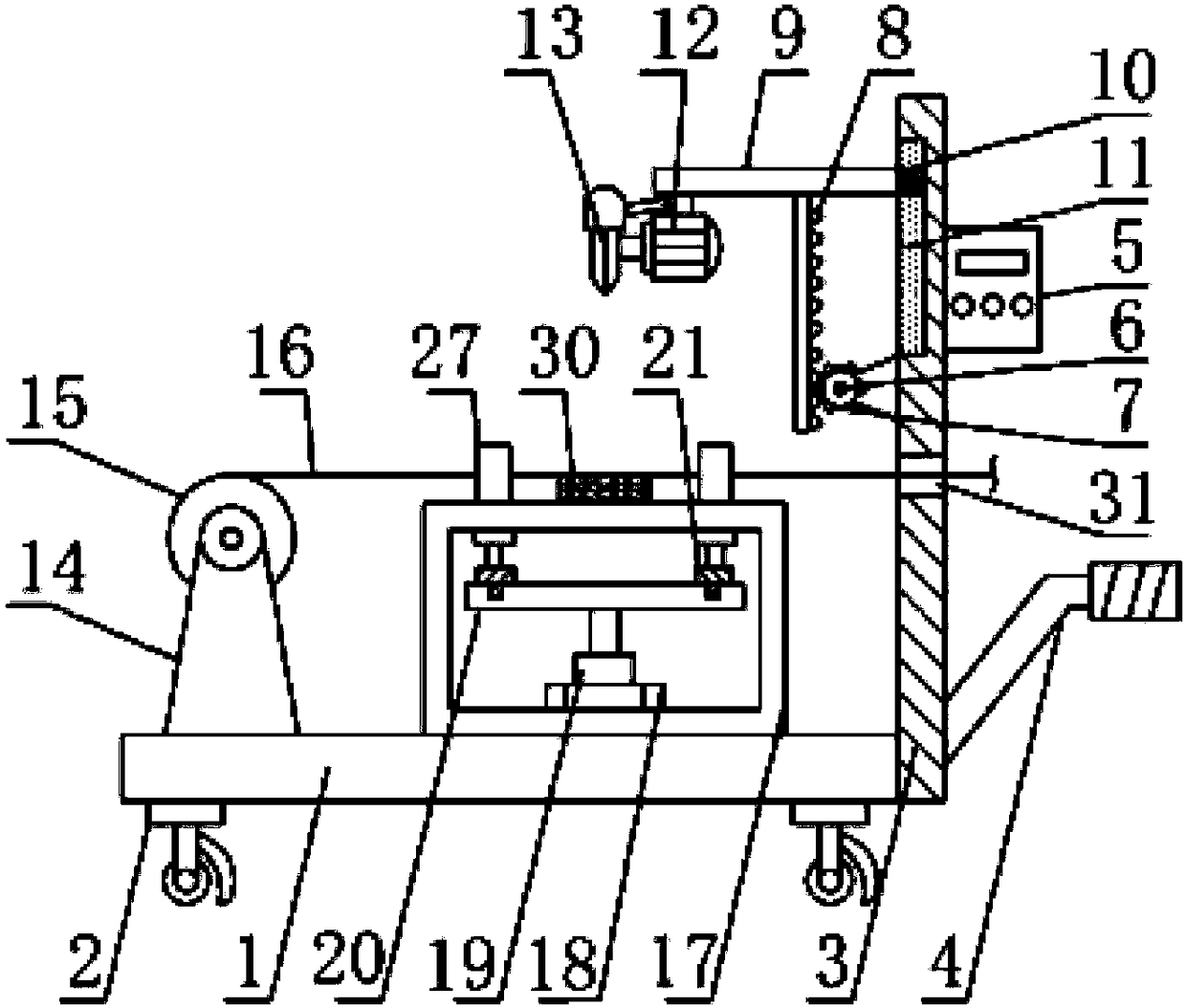 Efficient cutting device for steel wire rope machining and cutting method