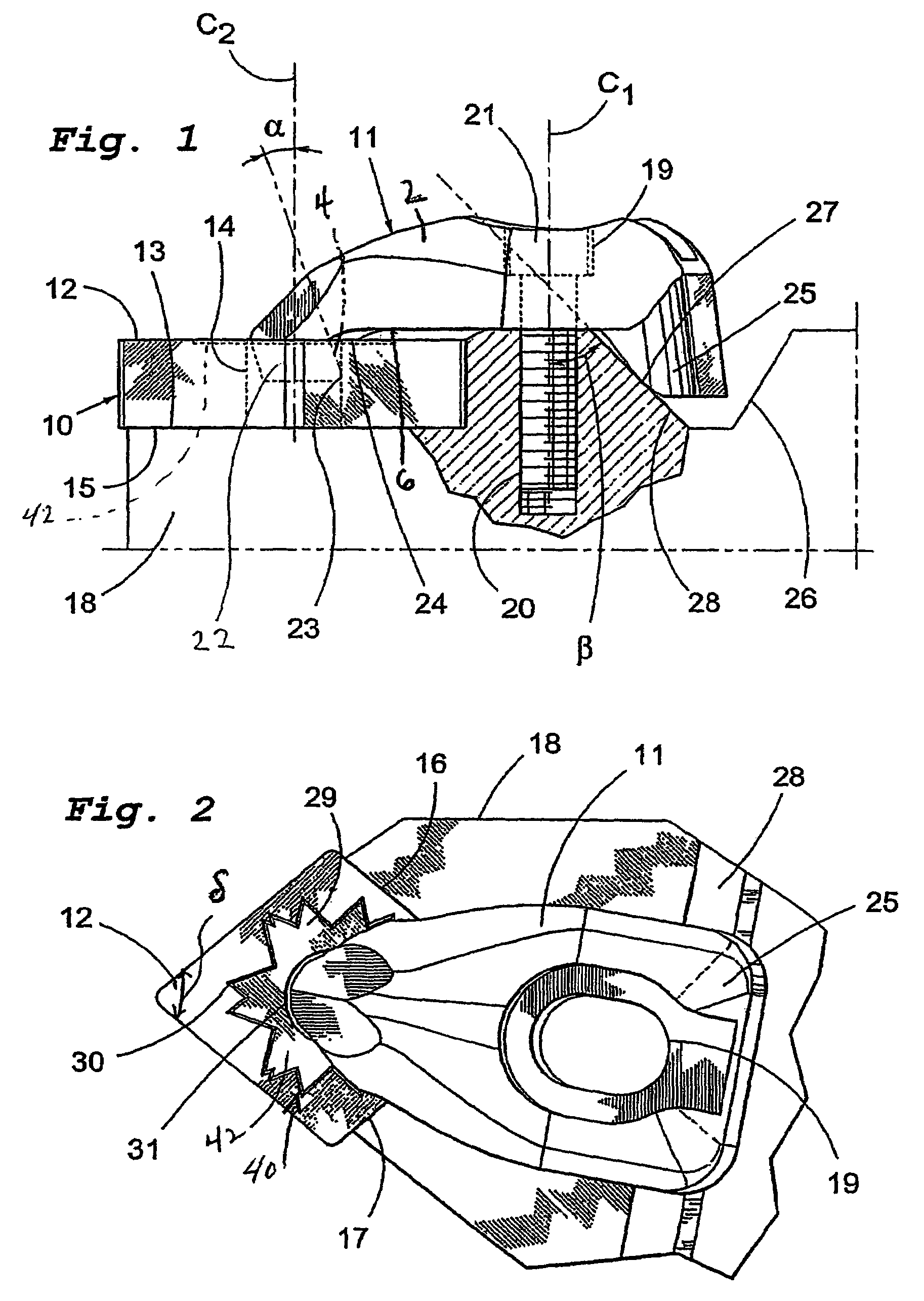 Cutting insert with an array of surfaces receiving clamping forces