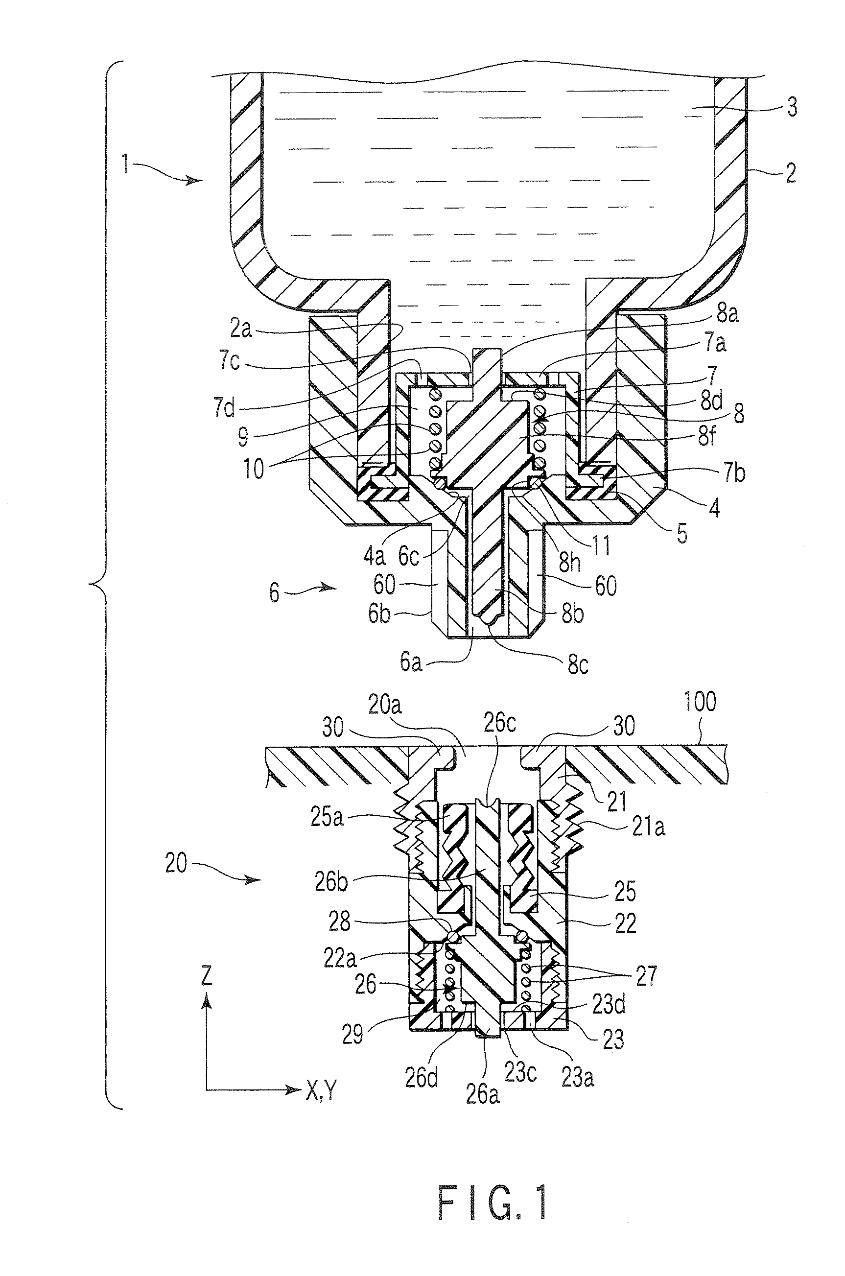 Liquid injection device of fuel cell, fuel cell and fuel cartridge