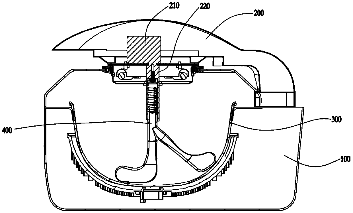 Stirring device and cooking machine for stir frying