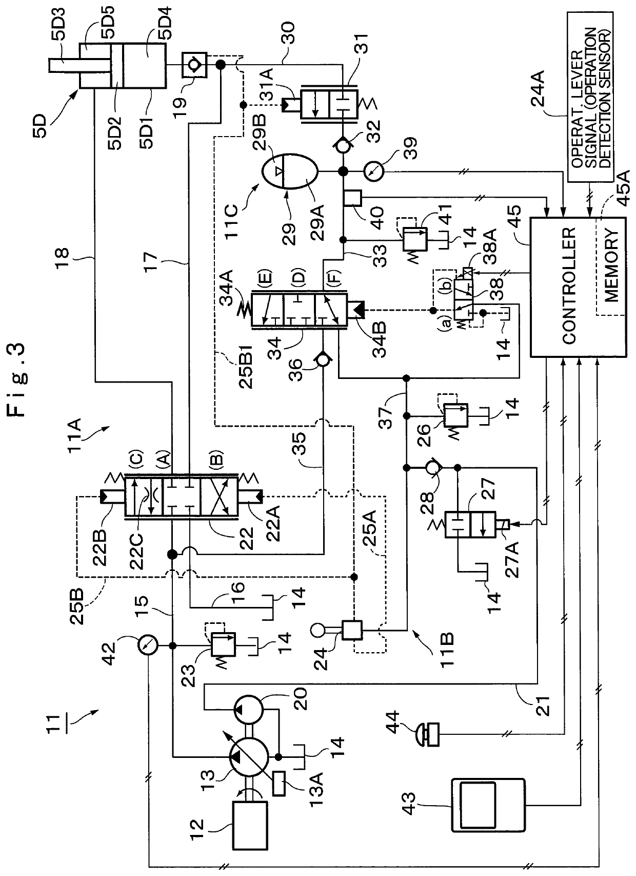 Hydraulic energy recovery apparatus for working machine