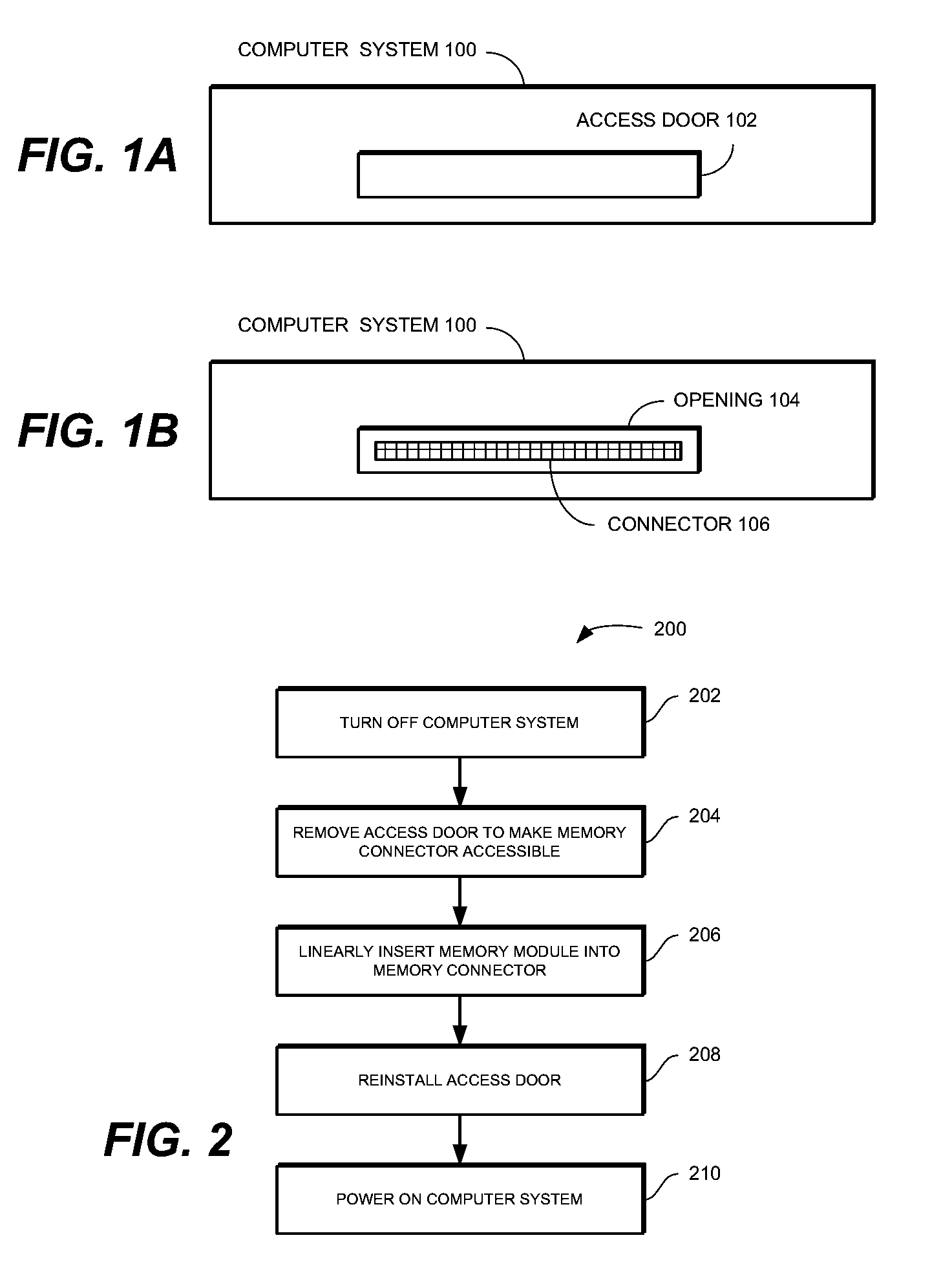 Method and apparatus for linear insertion and removal of a memory module in a computer system