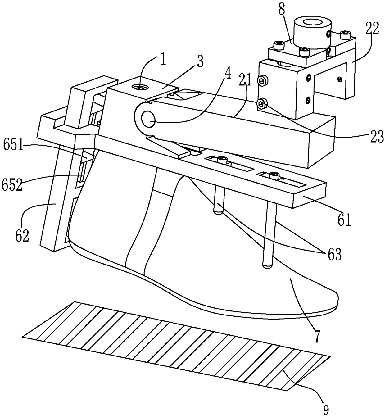 Clamping mechanism for shoe sole friction test equipment and friction test equipment