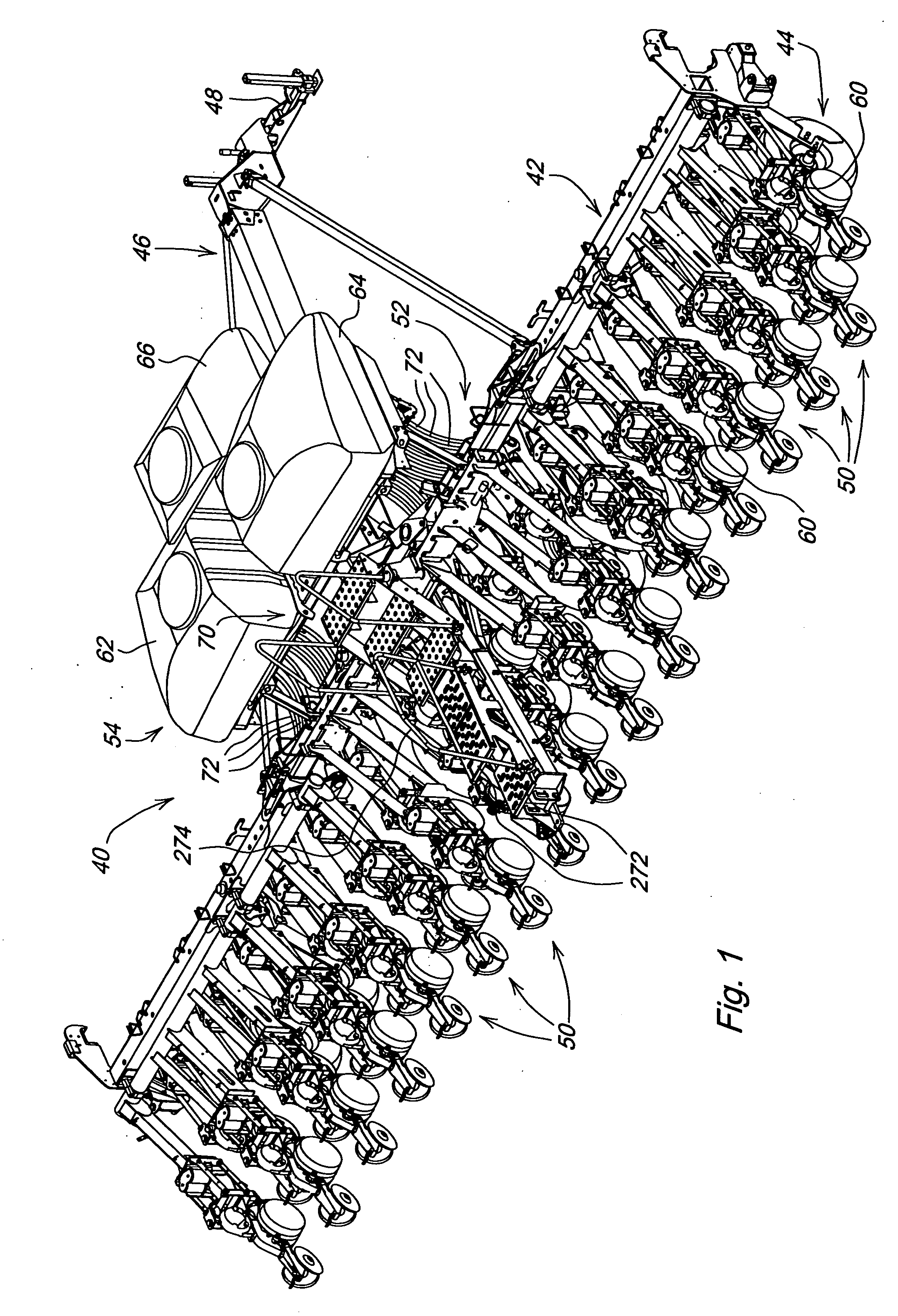 Seed hopper and routing structure for varying material delivery to row units