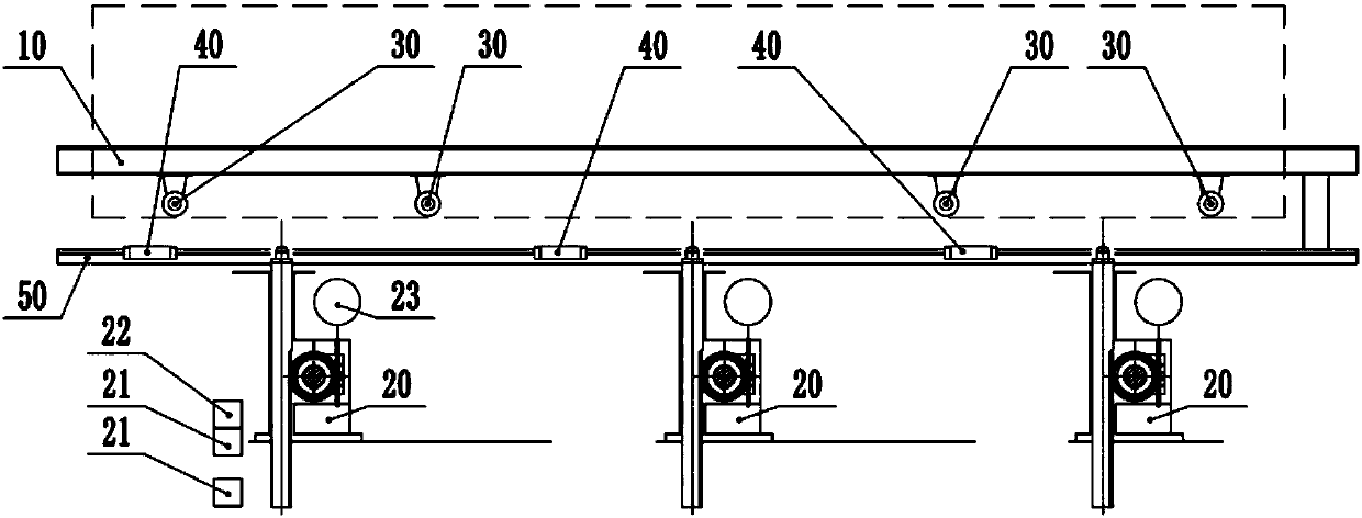 Self-avoidance device and method for cantilever rail to pass through narrow deep cavity members