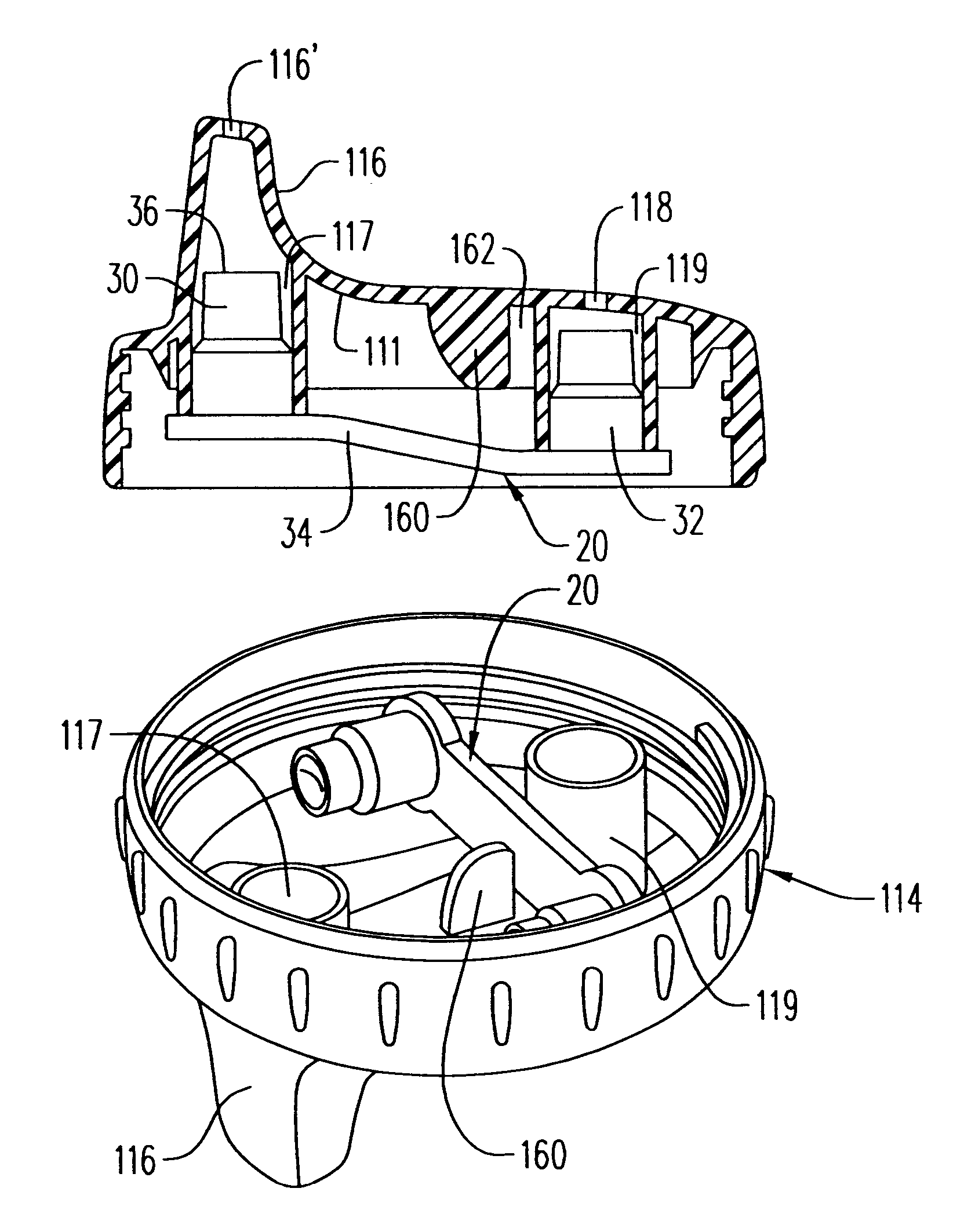 Cup assembly with retaining mechanism