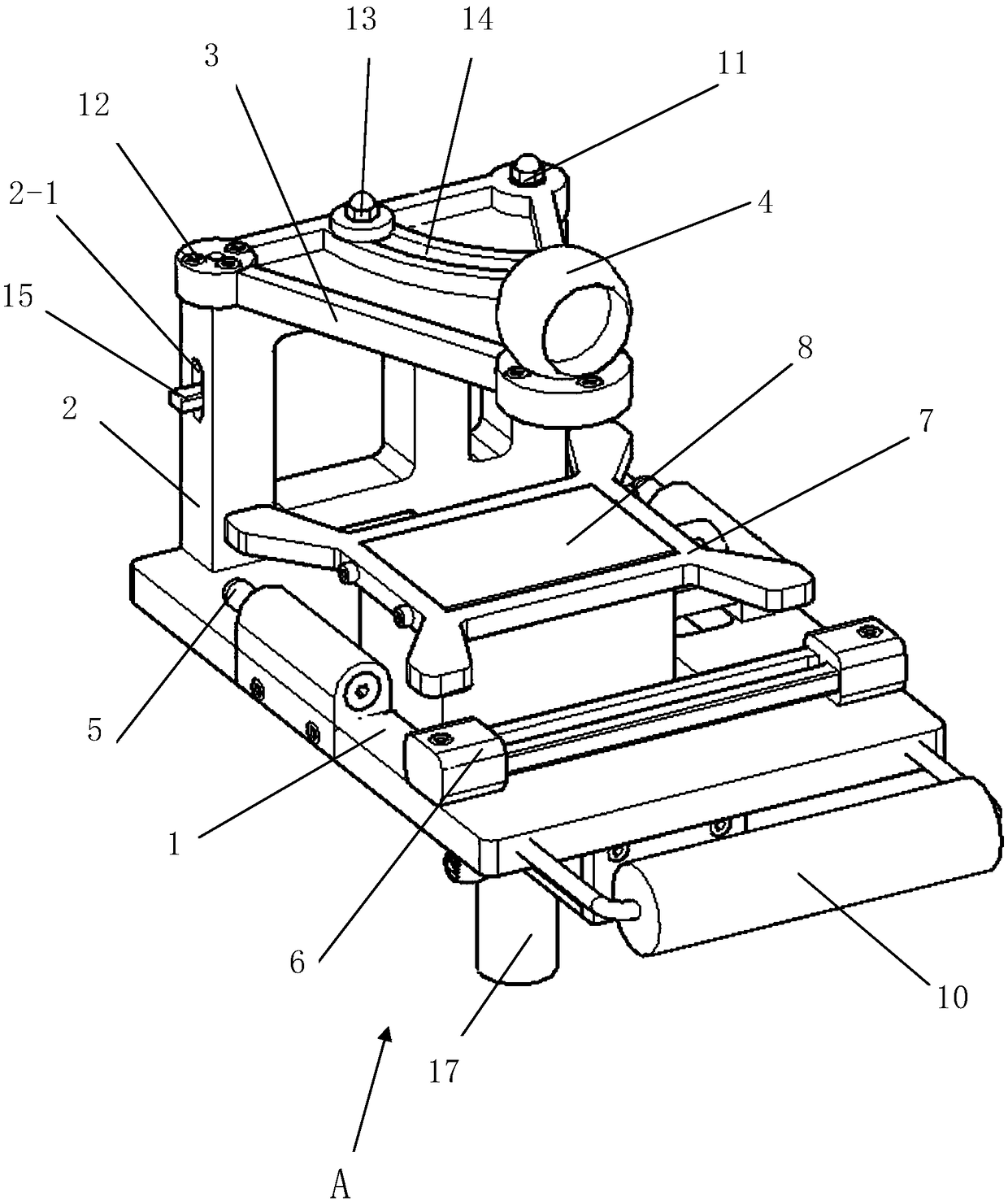 An "f" type guide rail fine adjustment frame for medium and low speed maglev track