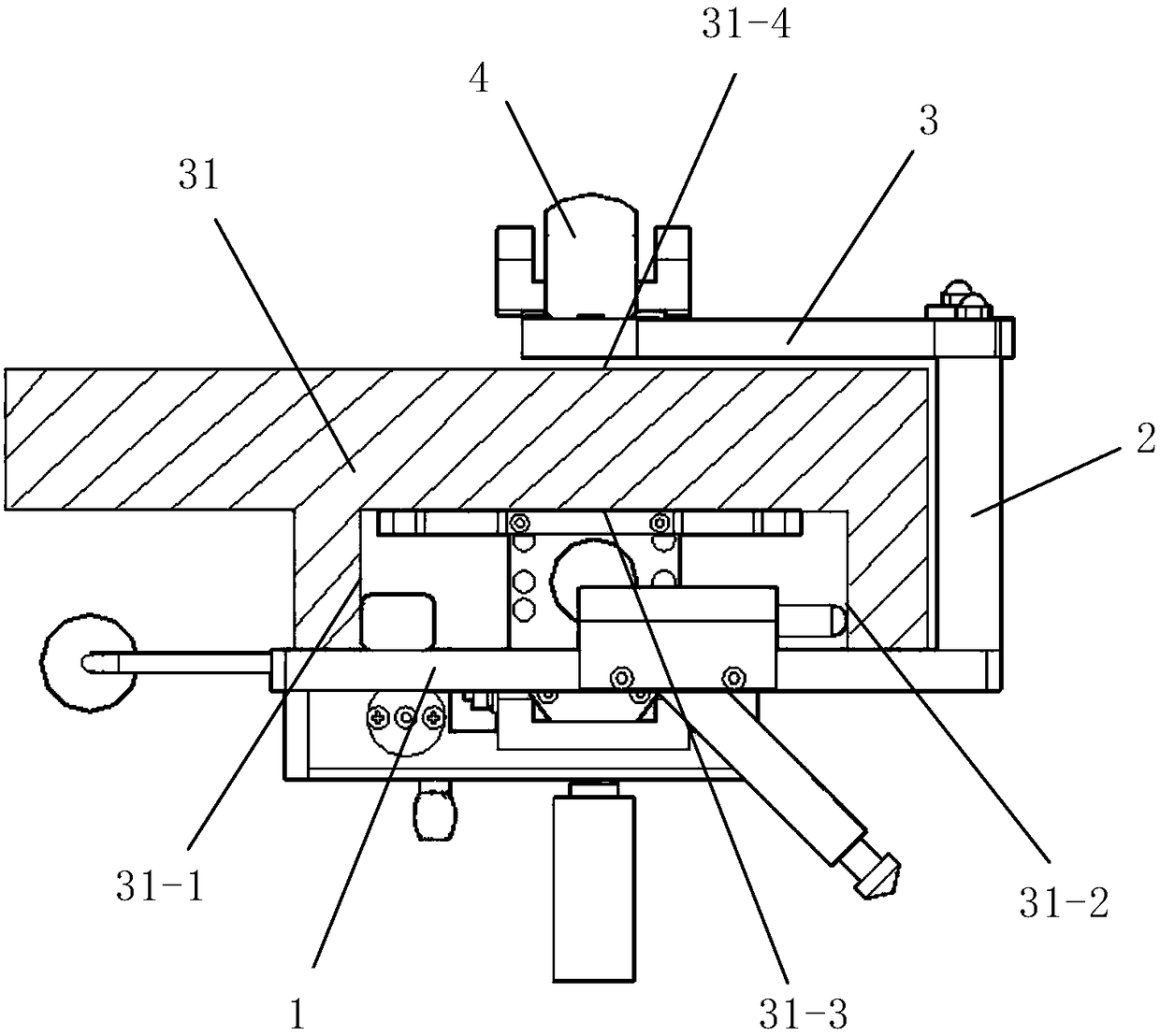 An "f" type guide rail fine adjustment frame for medium and low speed maglev track