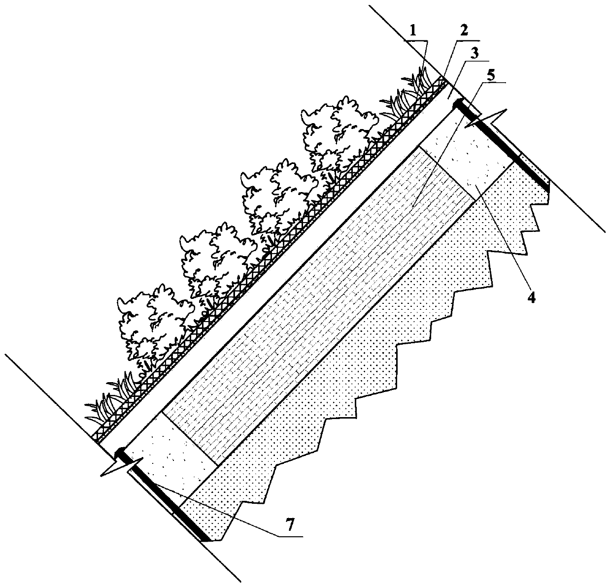 Ecological protection structure for broken rock steep slope and construction method thereof