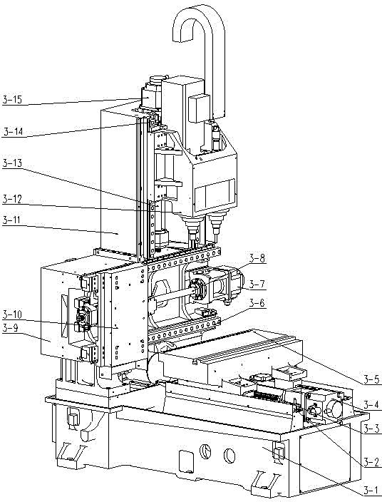 Multi-workpiece processing drilling, tapping, milling and boring compound CNC machine tool