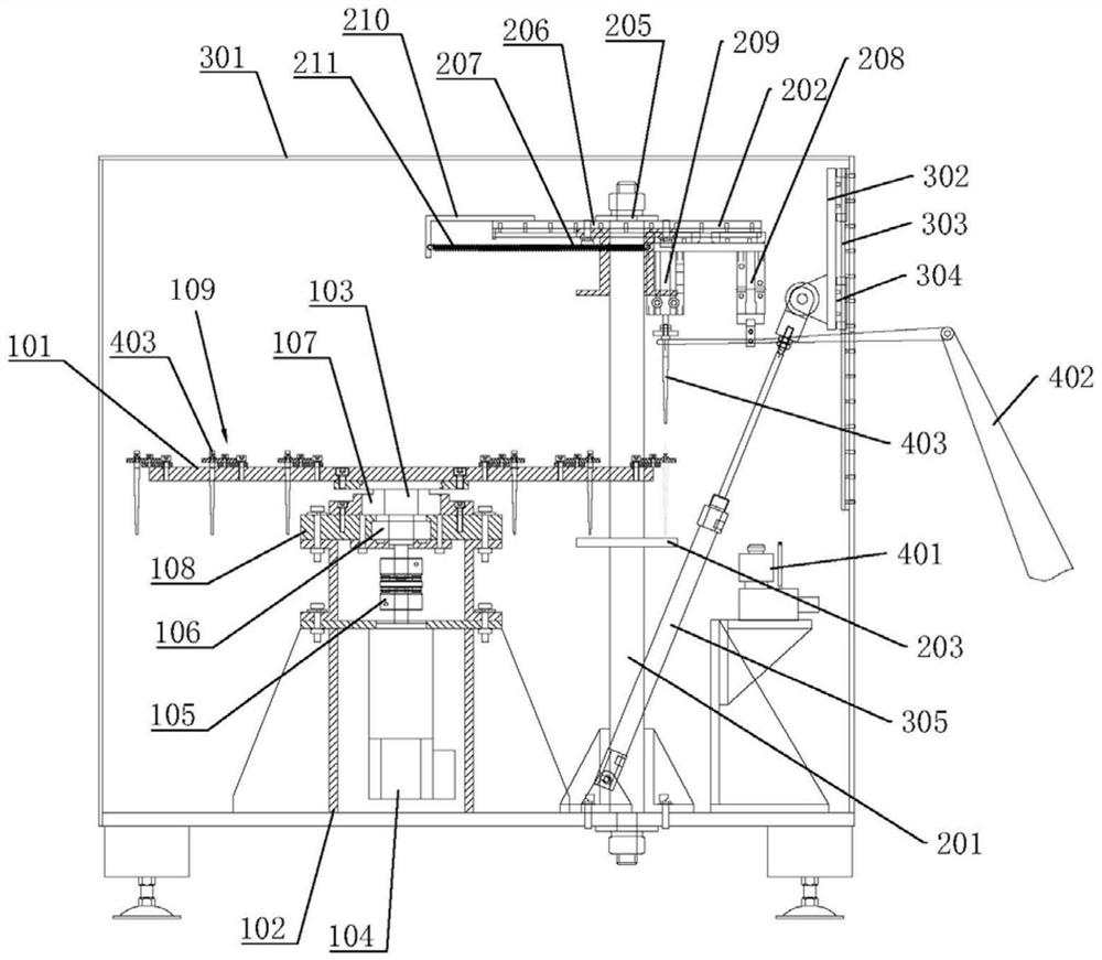 An automatic planting machine tool magazine and tool changing method