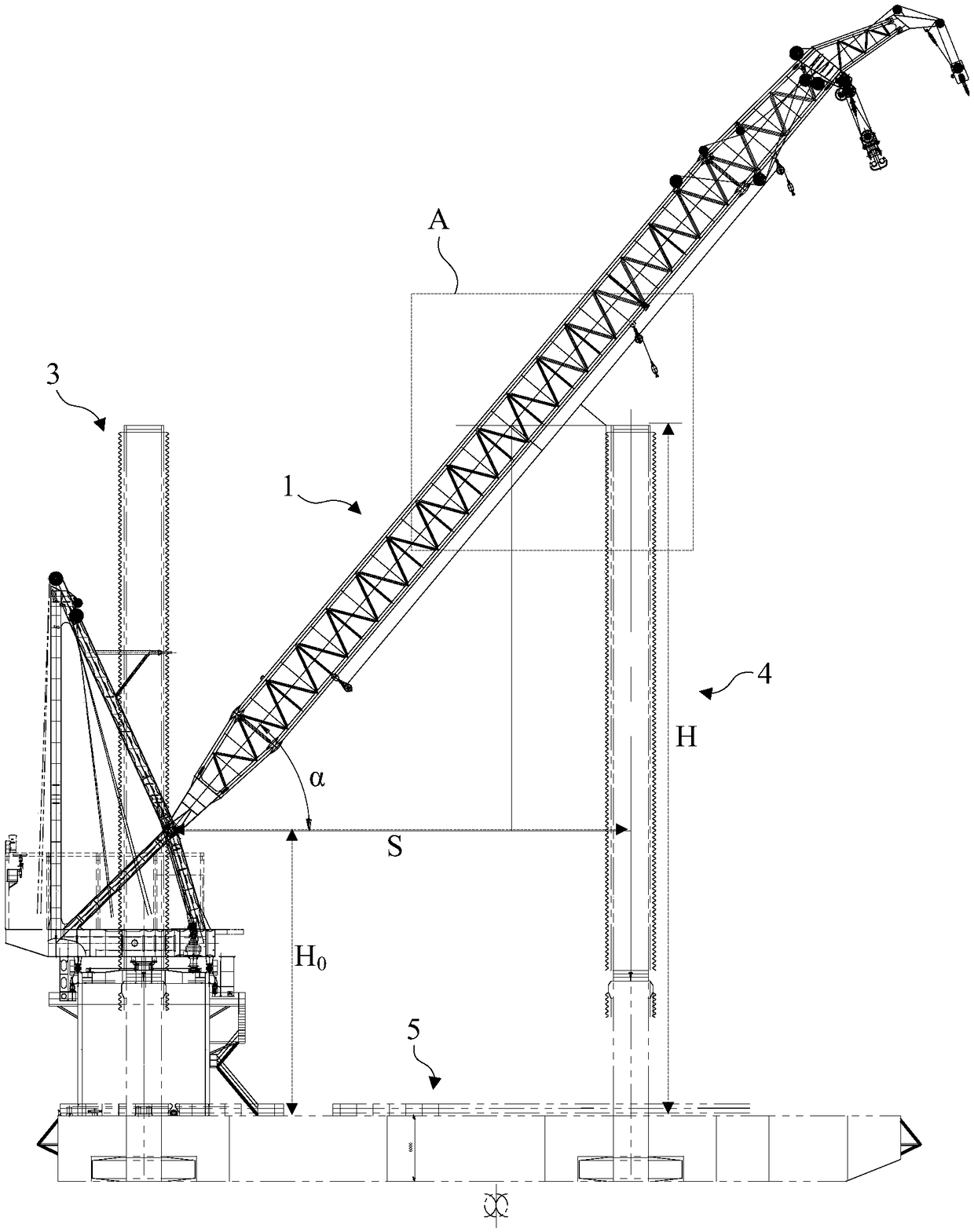 Platform crane collision prevention system and method
