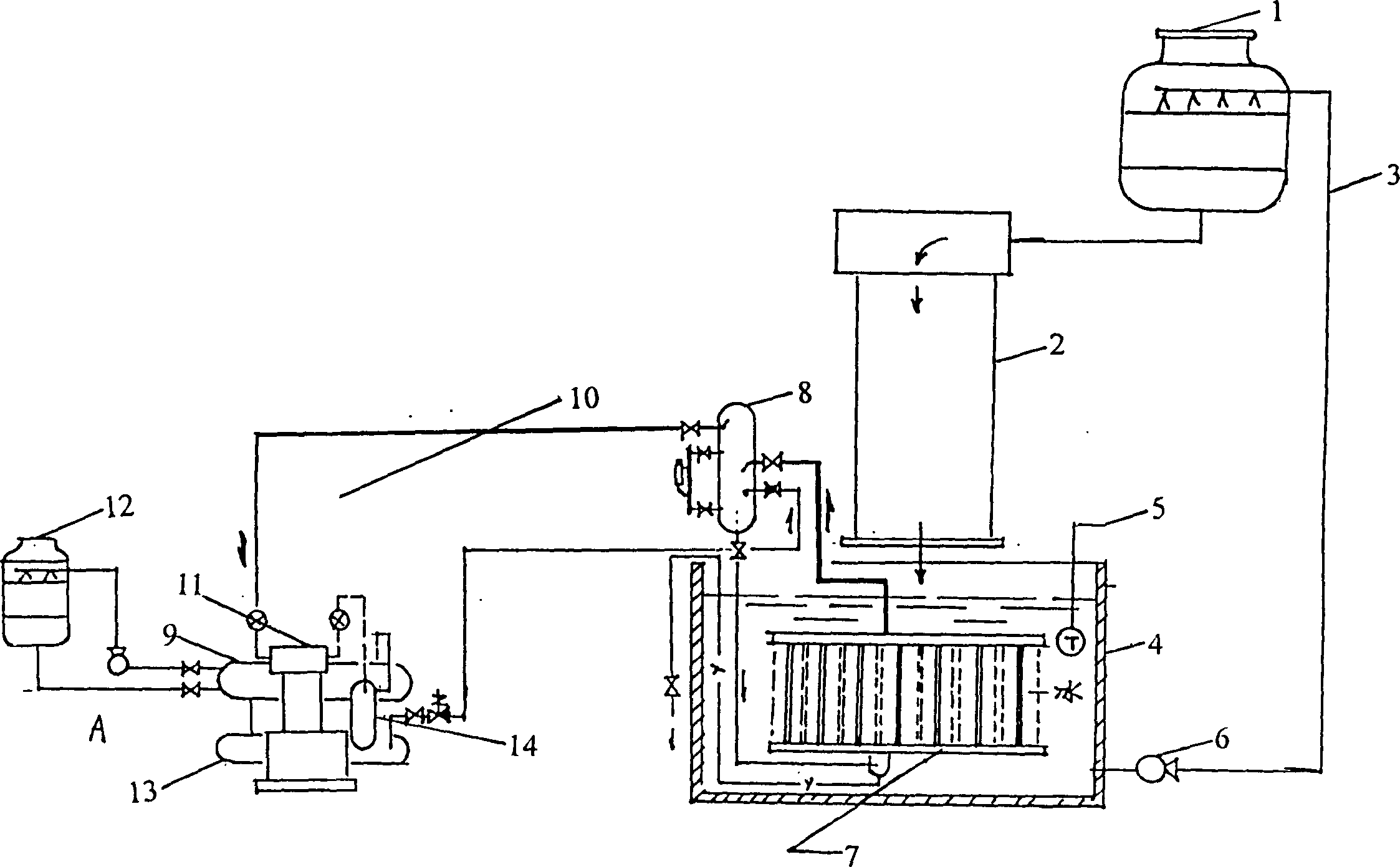 Refrigeratory water-cooled condenser energy accumulation type recirculation refrigerating technology