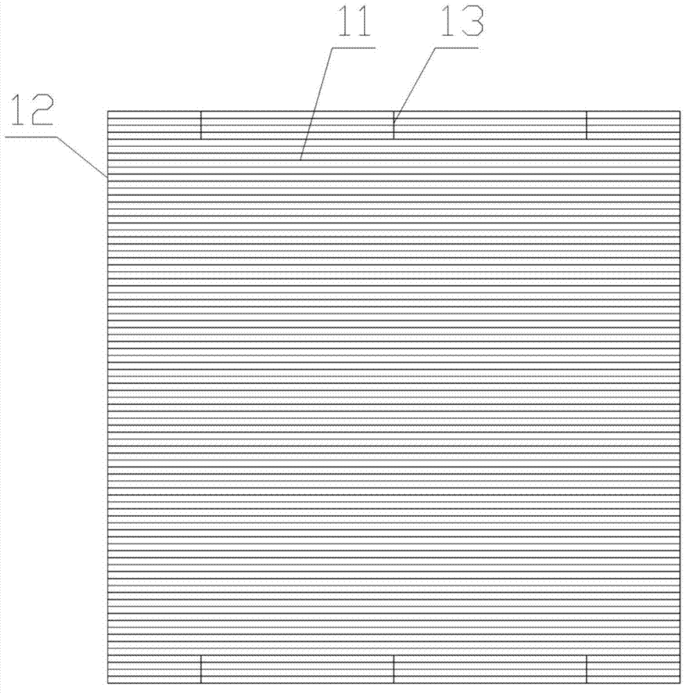 Electrode structure with grid lines on front surface