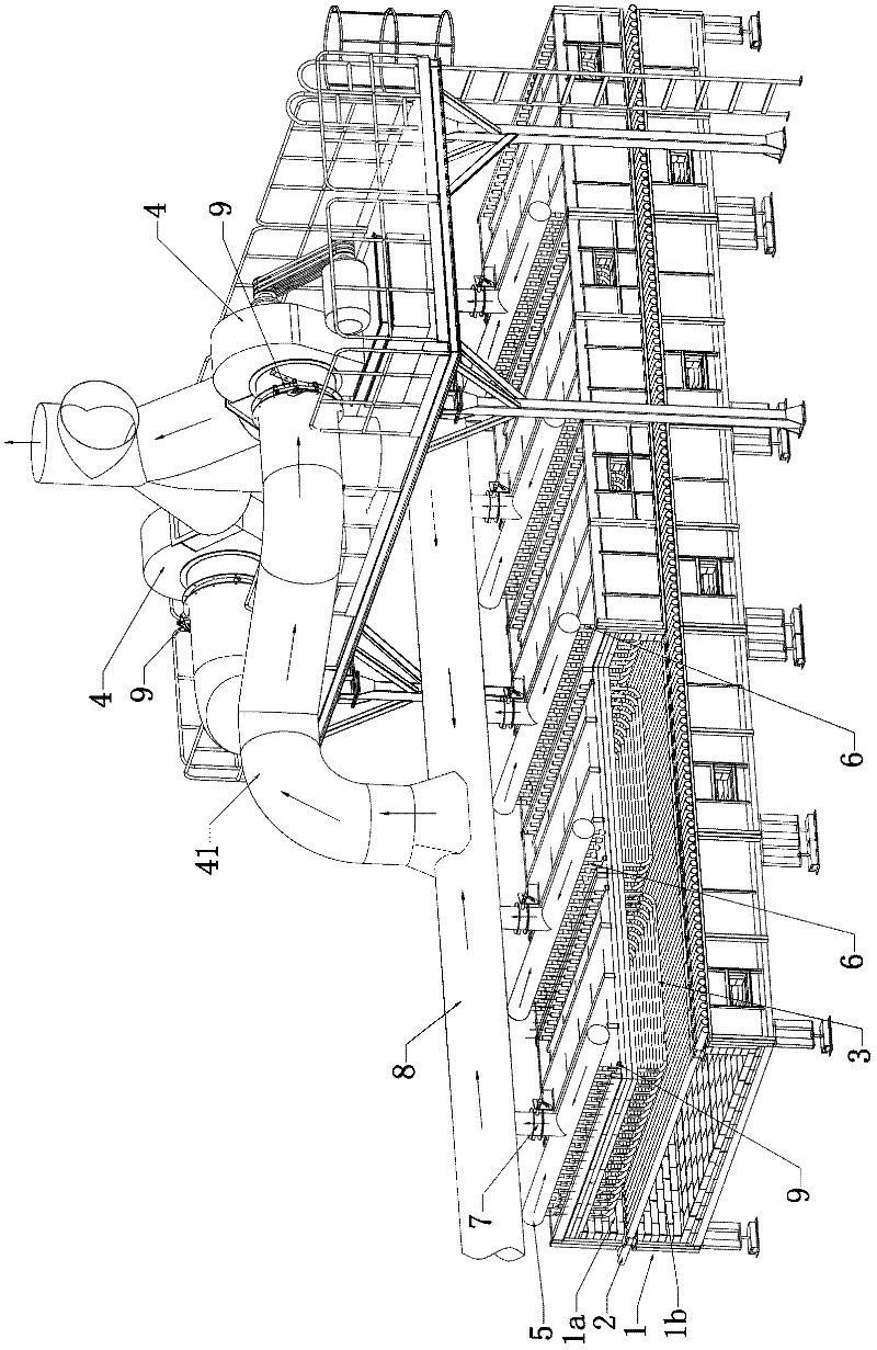 Furnace slow-cooling area structure capable of shrinking cross-sectional temperature difference