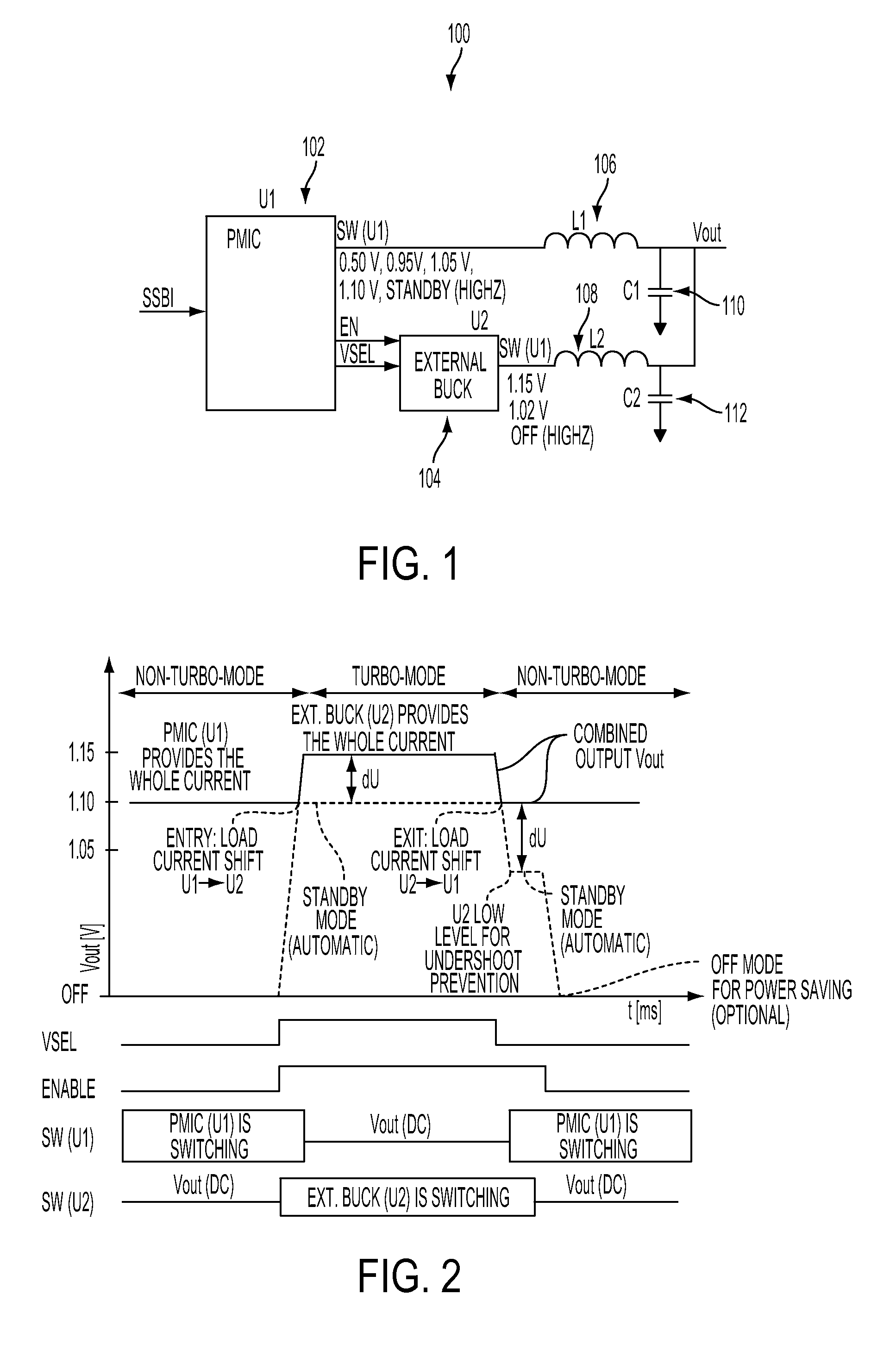 Parallel arrangement of asynchronous buck converters for advanced power capability