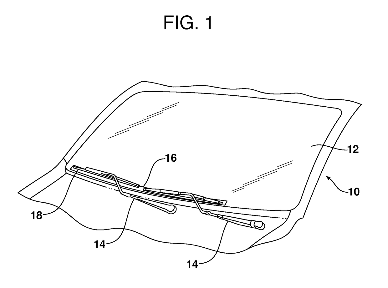 Method of minimizing ice buildup on a windshield of a vehicle