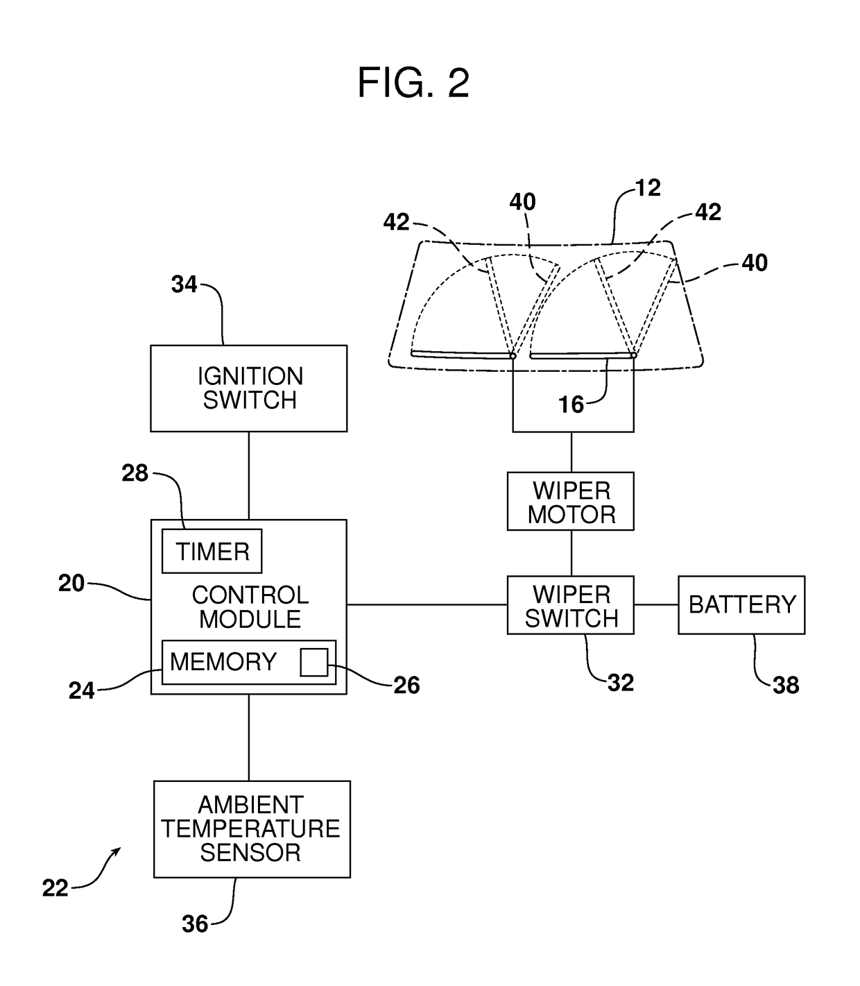 Method of minimizing ice buildup on a windshield of a vehicle