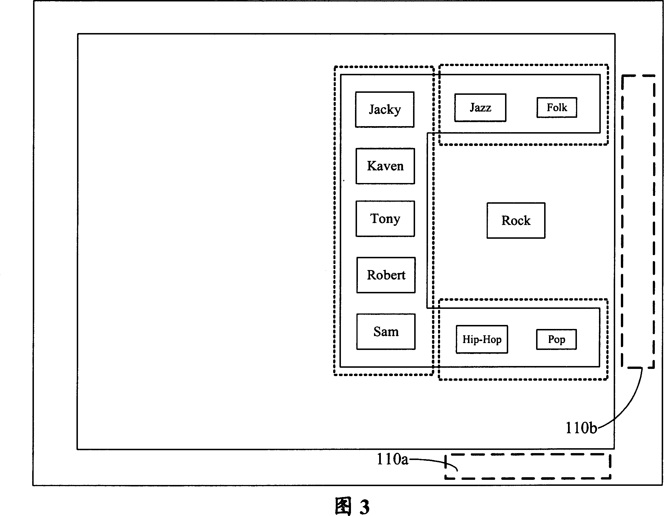 Crossing-type manu displaying device and display control method