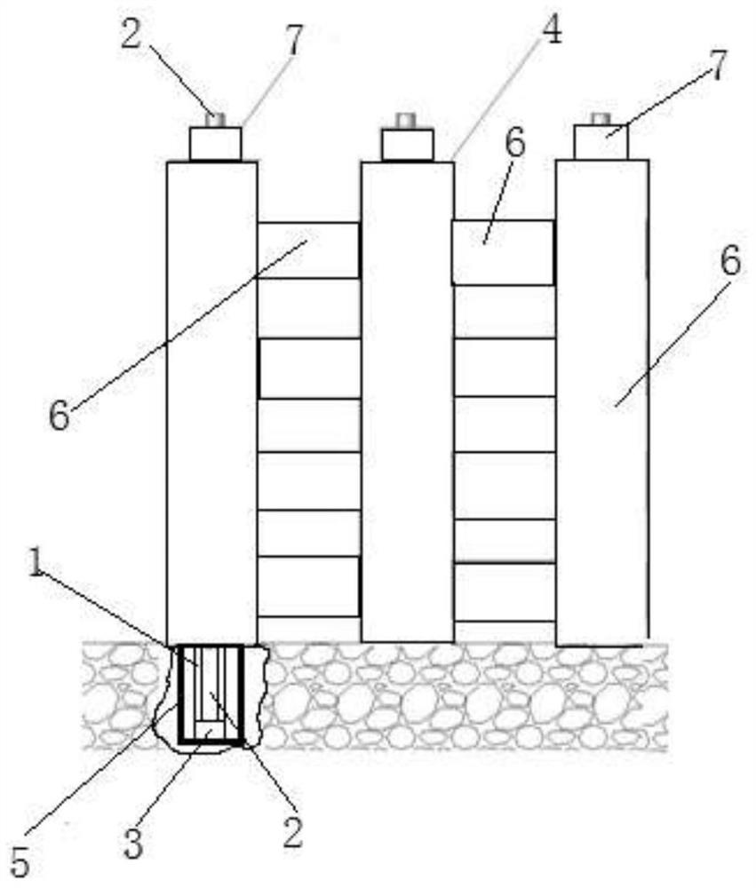 A method for installing a vertical prestressed steel hoop concrete assembly retaining wall for highways