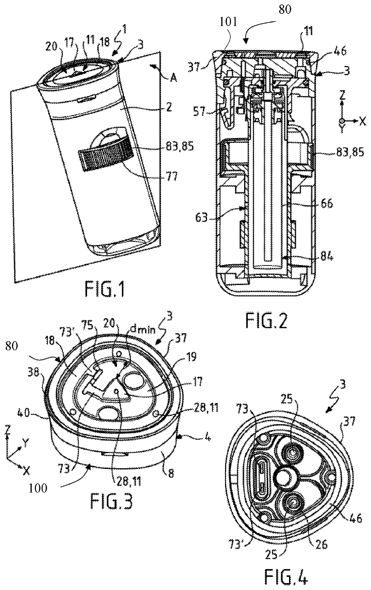 Device for applying a product to be distributed on the skin of a user by iontophoresis