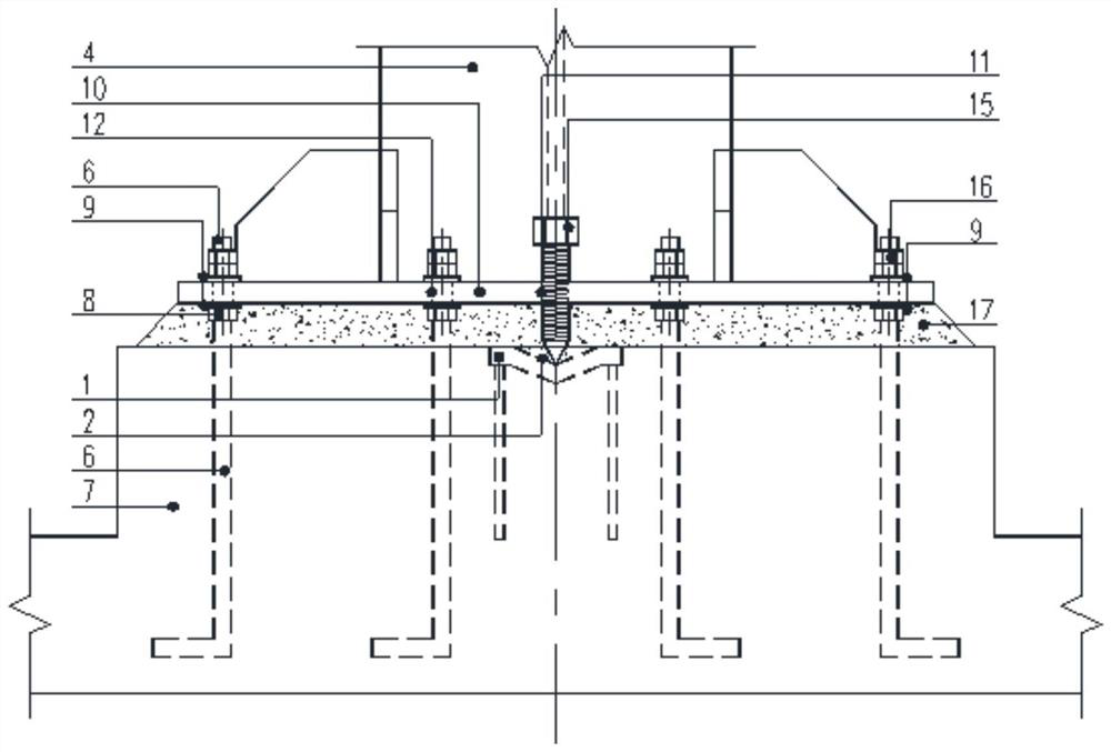 Device and construction method for positioning and correcting first-layer steel structure column